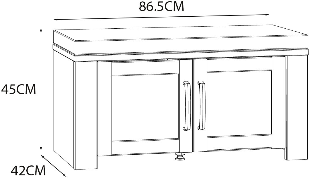 FORTE Banc rembourré »Bohol, Garderobenbank mit Sitzpolster, Stauraum« L/H/P 86,5/45/42cm