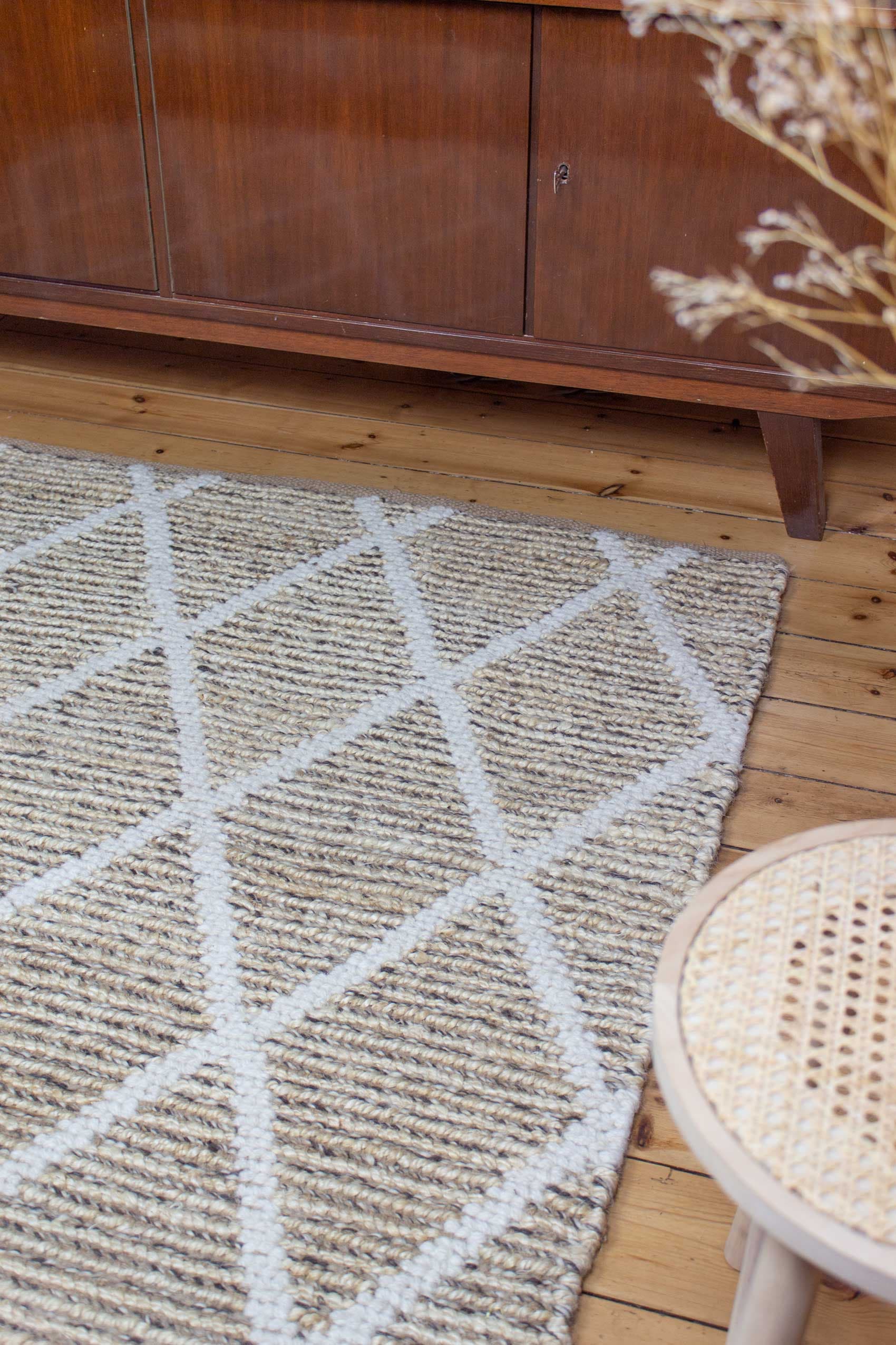 Green Looop Teppich »Novella« rechteckig 18 mm Höhe Hochflorteppich, handgewebt, natur, modern, geometrisch