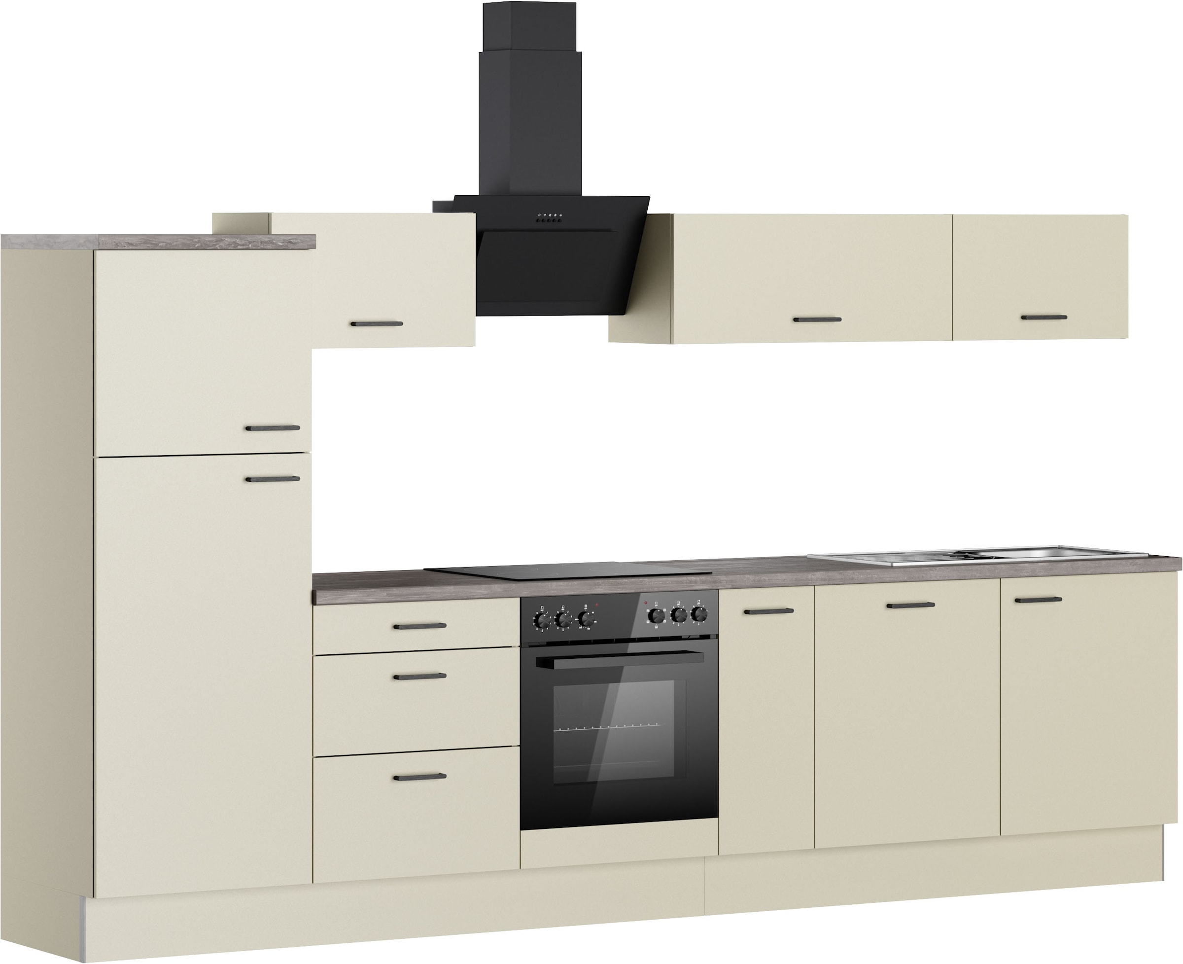 KOCHSTATION Kitchenette »KS-Sion« Breite 330 cm, neue Technik: OPTIsnap, wahlweise mit E-Geräten