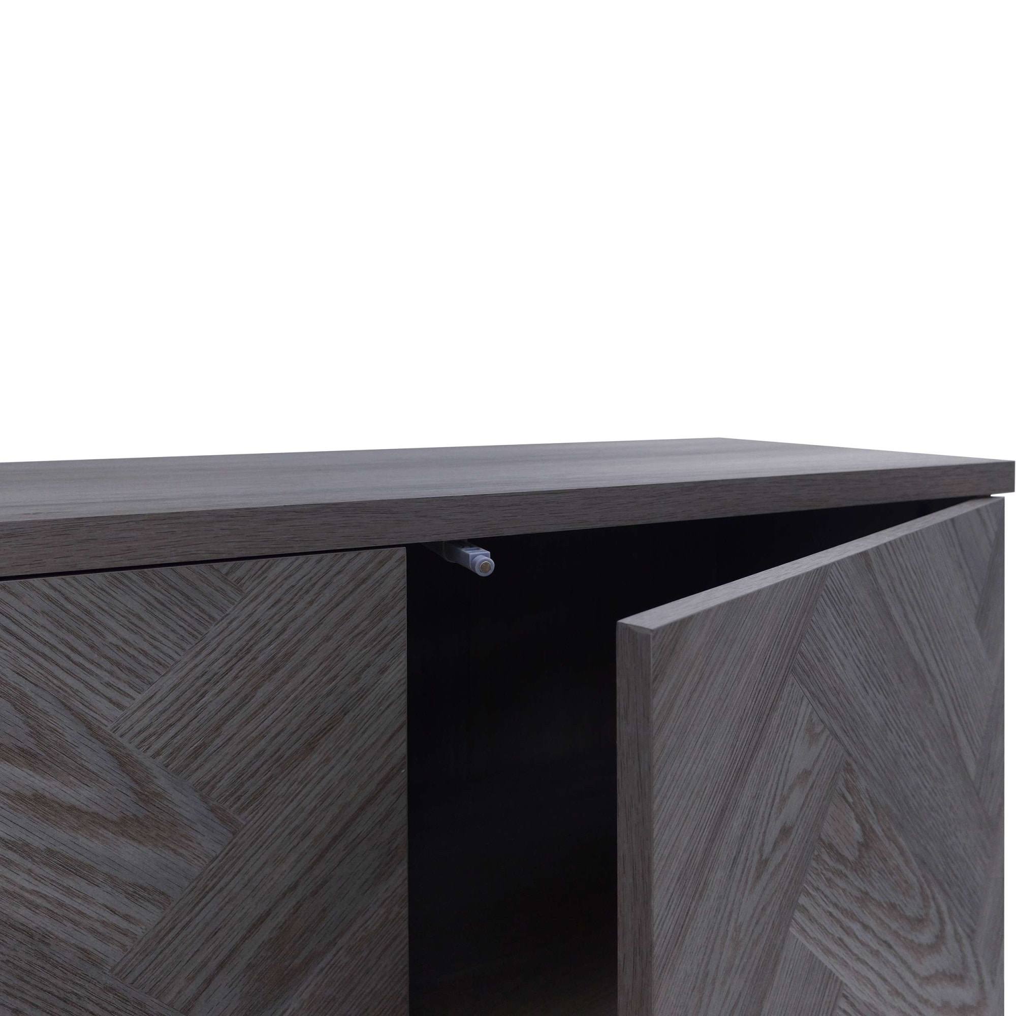 Leonique Sideboard »Eadwine« Kommode, Push-to-open, Türen mit Fischgräten Muster, Breite 175 cm