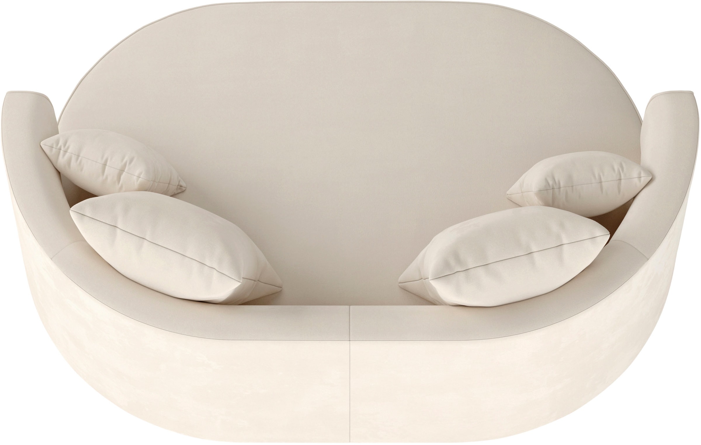 LeGer Home by Lena Gercke 2,5-Sitzer »ISALIE, rundes Loungesofa, mit Kissen, perfekt gepolstert« moderne Stoffe, mit 4 Zierkissen, extra grosse Sitzfläche