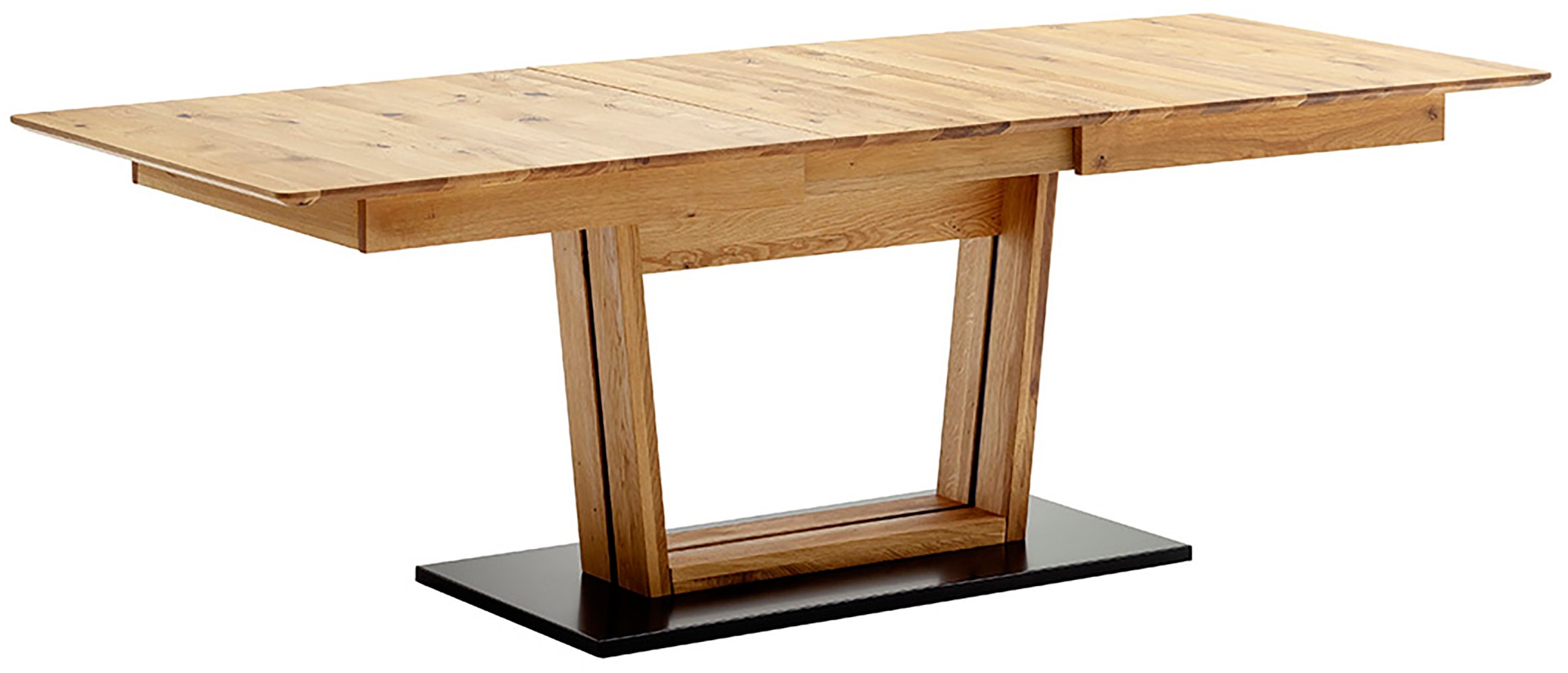MCA furniture Table de salle à manger »Morena Säulentisch Komfort Tisch« Synchronauszug,ausziehbar,Wildeiche,massiv,geölt,XXL