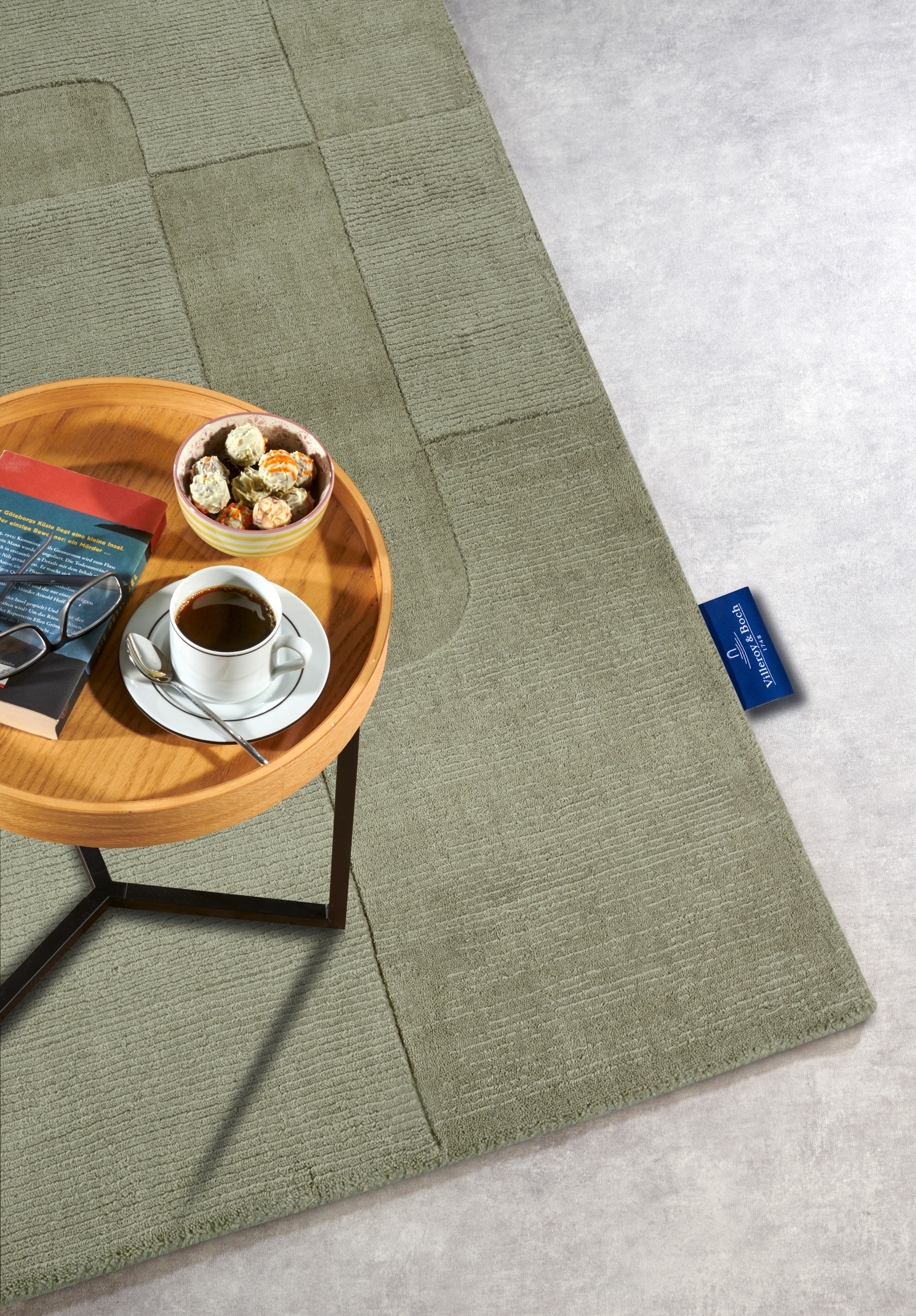 Villeroy & Boch Wollteppich »Charlotte« rechteckig 10 mm Höhe Läufer, Handgewebt, Wolle, Natur, Läufer, Wohnzimmer, Geometrie