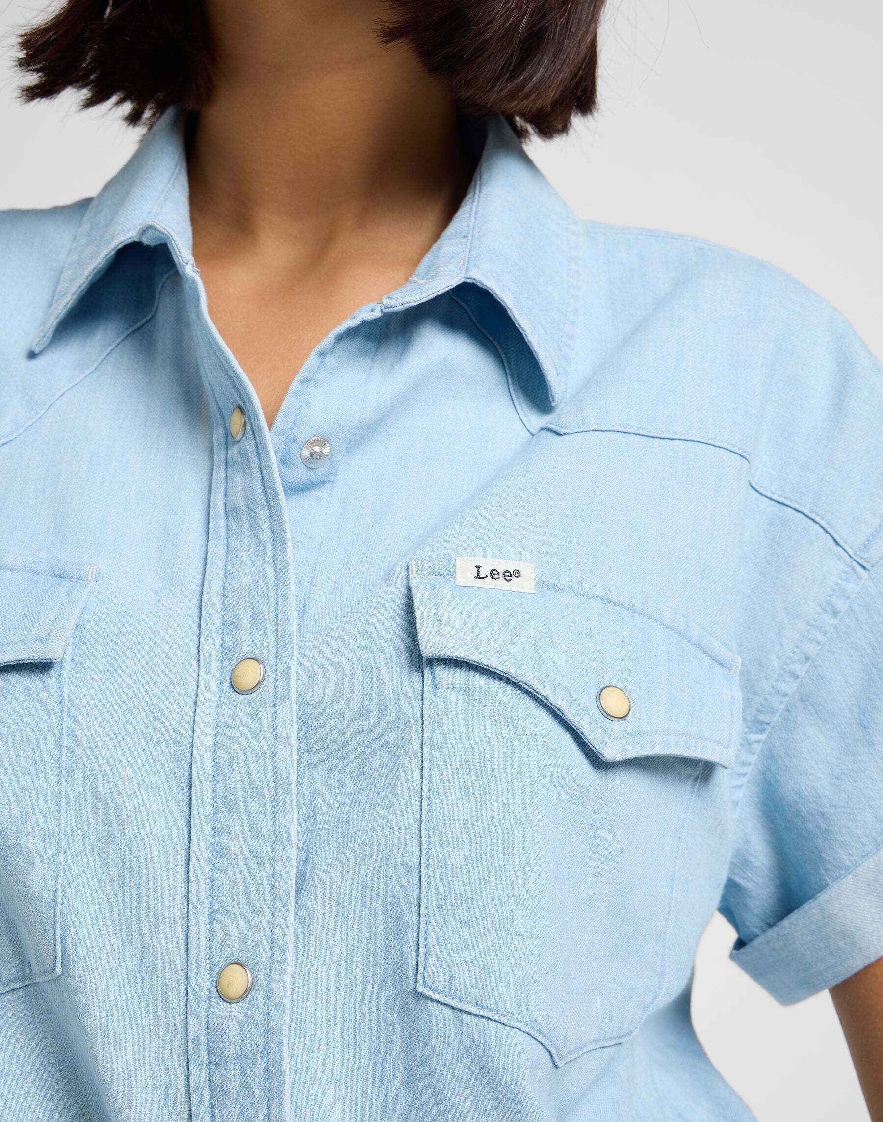 Lee® Blouse en jean »Lee Jeanshemd Crop Tied Western Shirt«