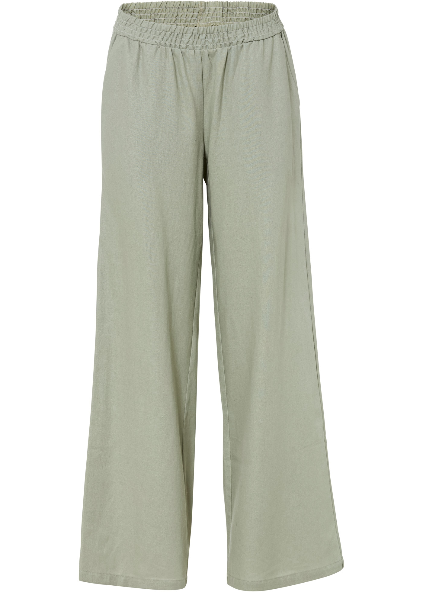 bonprix Pantalon palazzo  aus Leinen und Viskose, Loose Fit Passform, mit Smock-Bund
