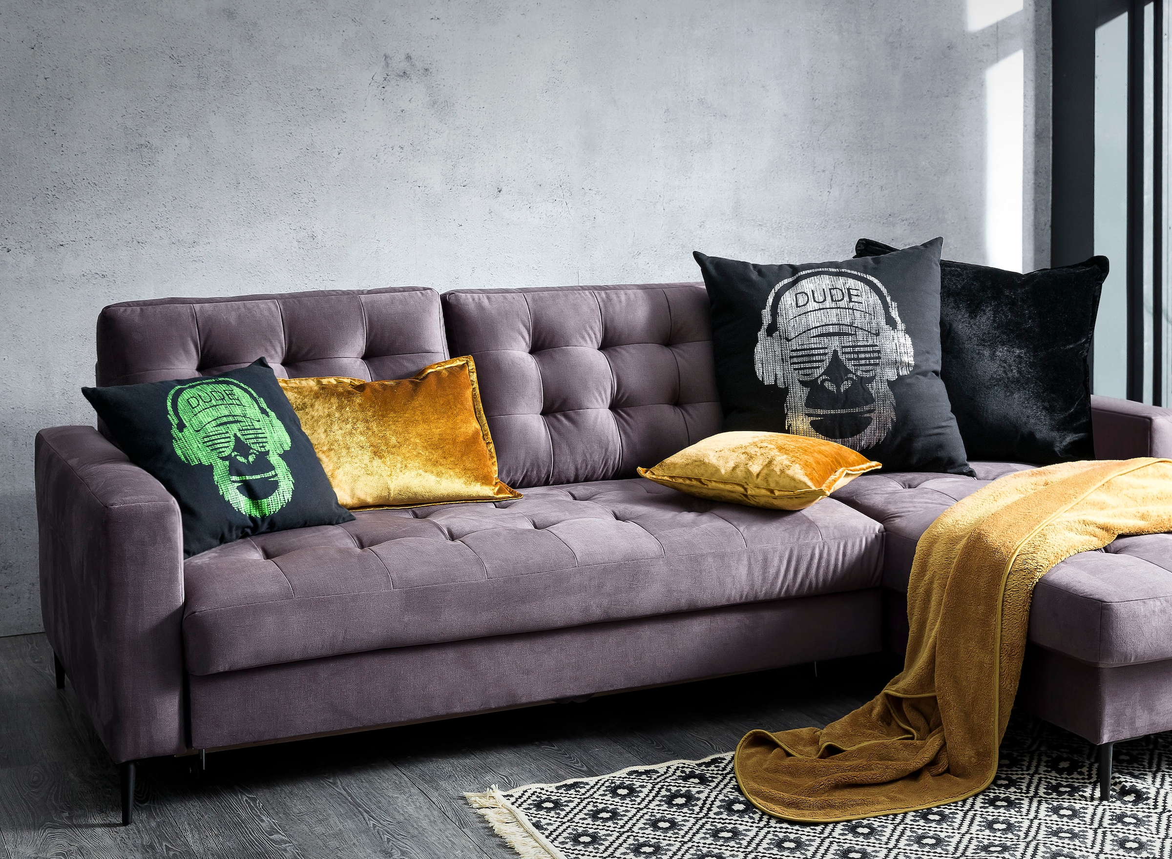 done.® Dekokissen »Monkey« mit auffälligem crushed Aufdruck, Kissenhüle ohne Füllung, 1 Stück