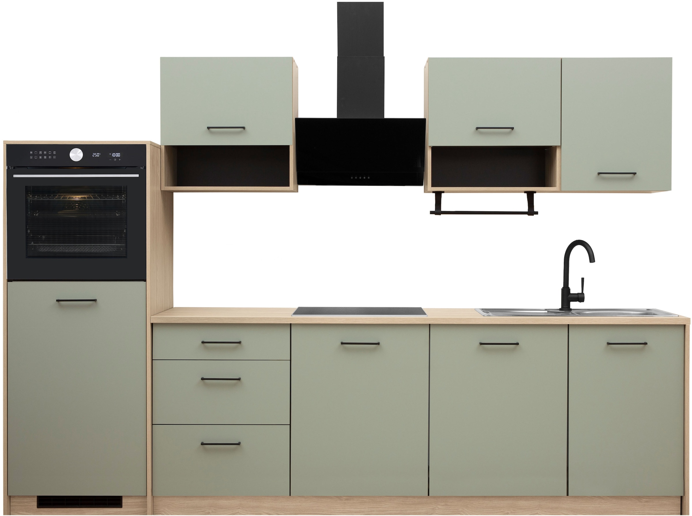 KOCHSTATION Kitchenette »KS-Kolari, Küchenblock Made in Germany« Breite 290 cm, wahlweise mit Hanseatic-E-Geräten