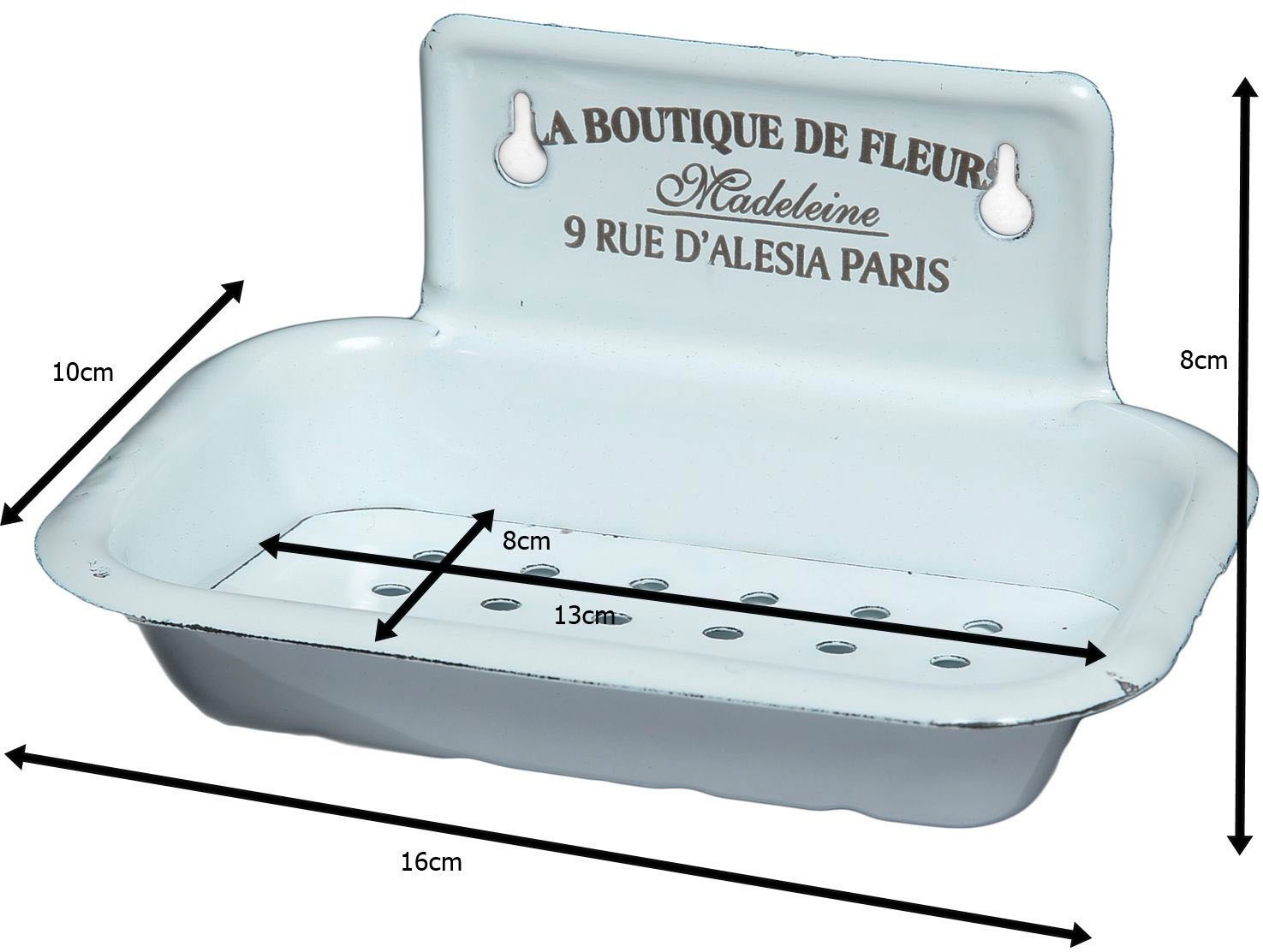 Ambiente Haus Dekoschale »Seifenteller aus Emaille in Antikweiss«