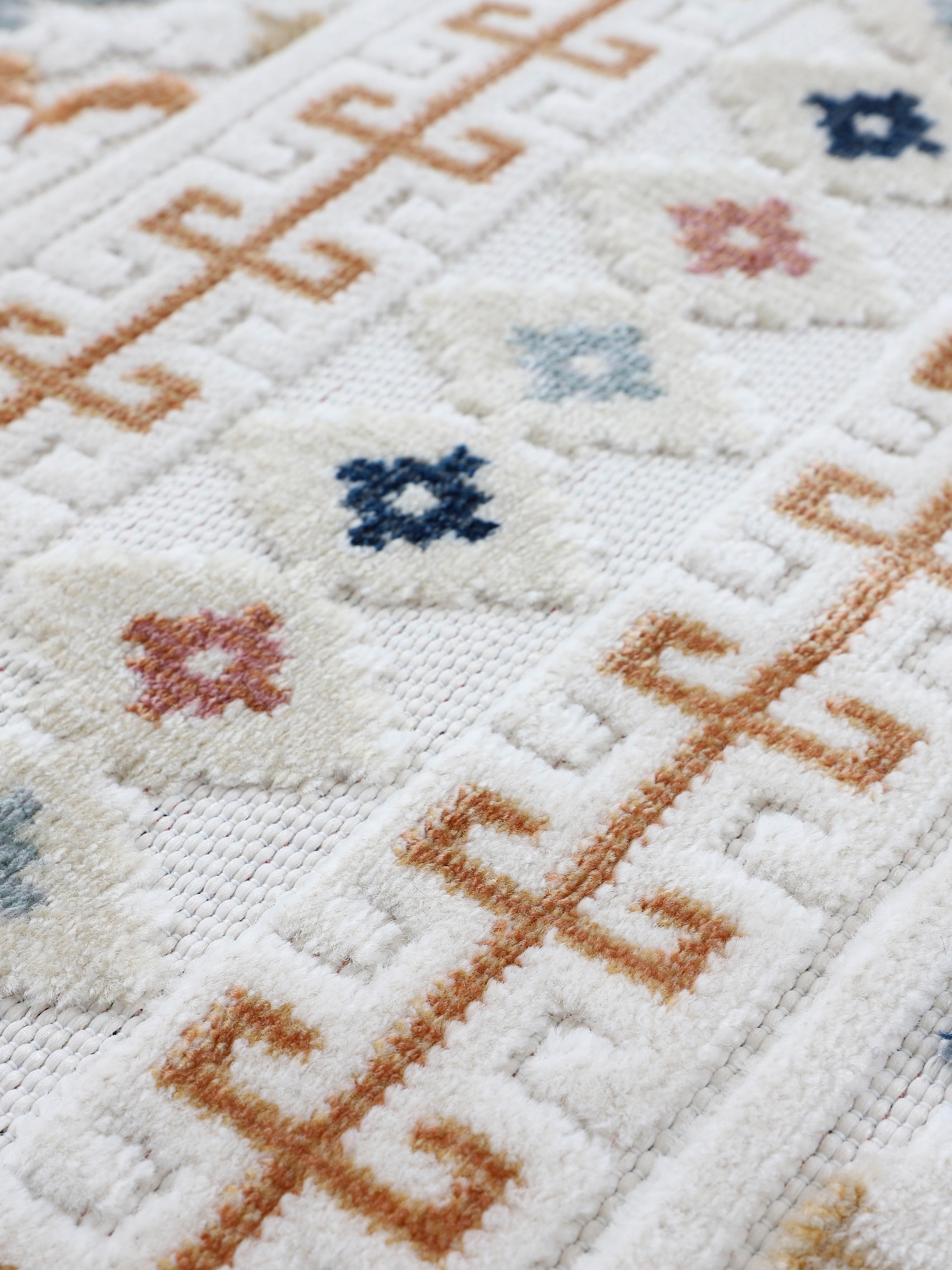 carpetfine Tapis »Deja 103« Rectangulaire 4 mm Höhe robustes Flachgewebe, Floral, In- und Outdoor, Läufer