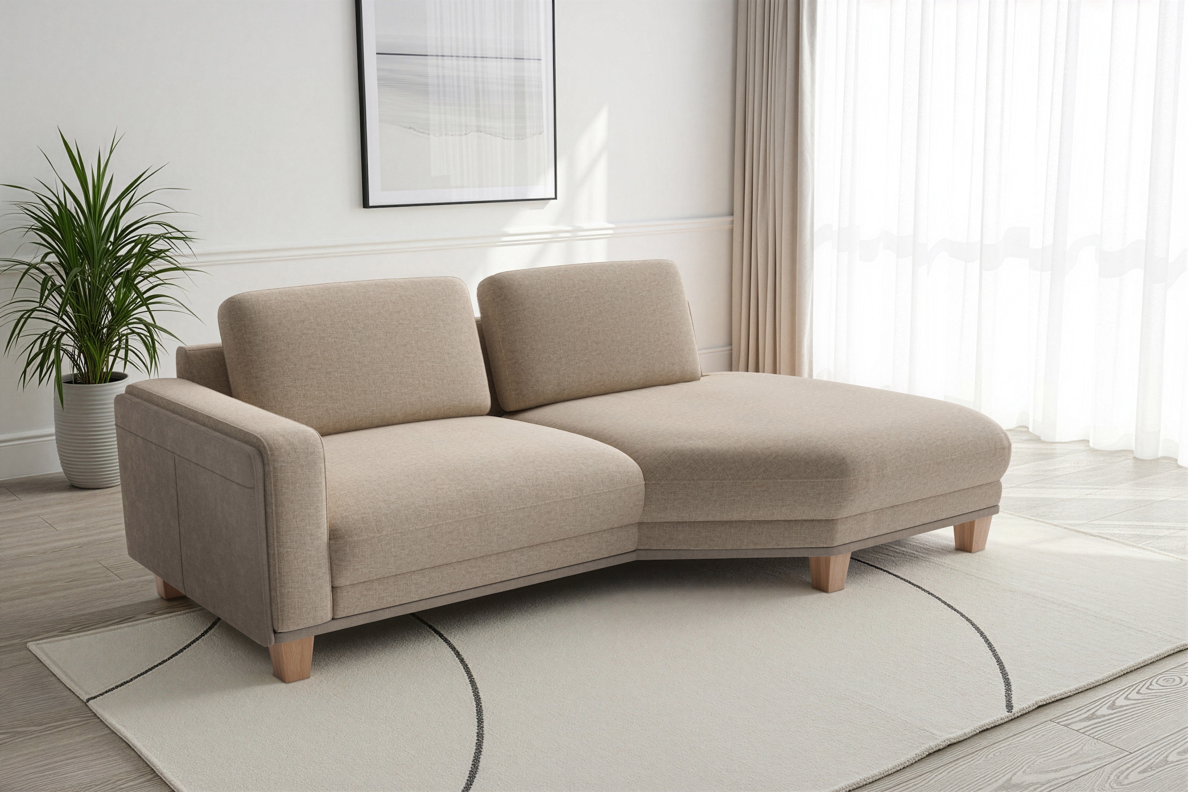 sit&more Ecksofa »Concept« Modernes Sofa in drei Fussfarben zur Auswahl