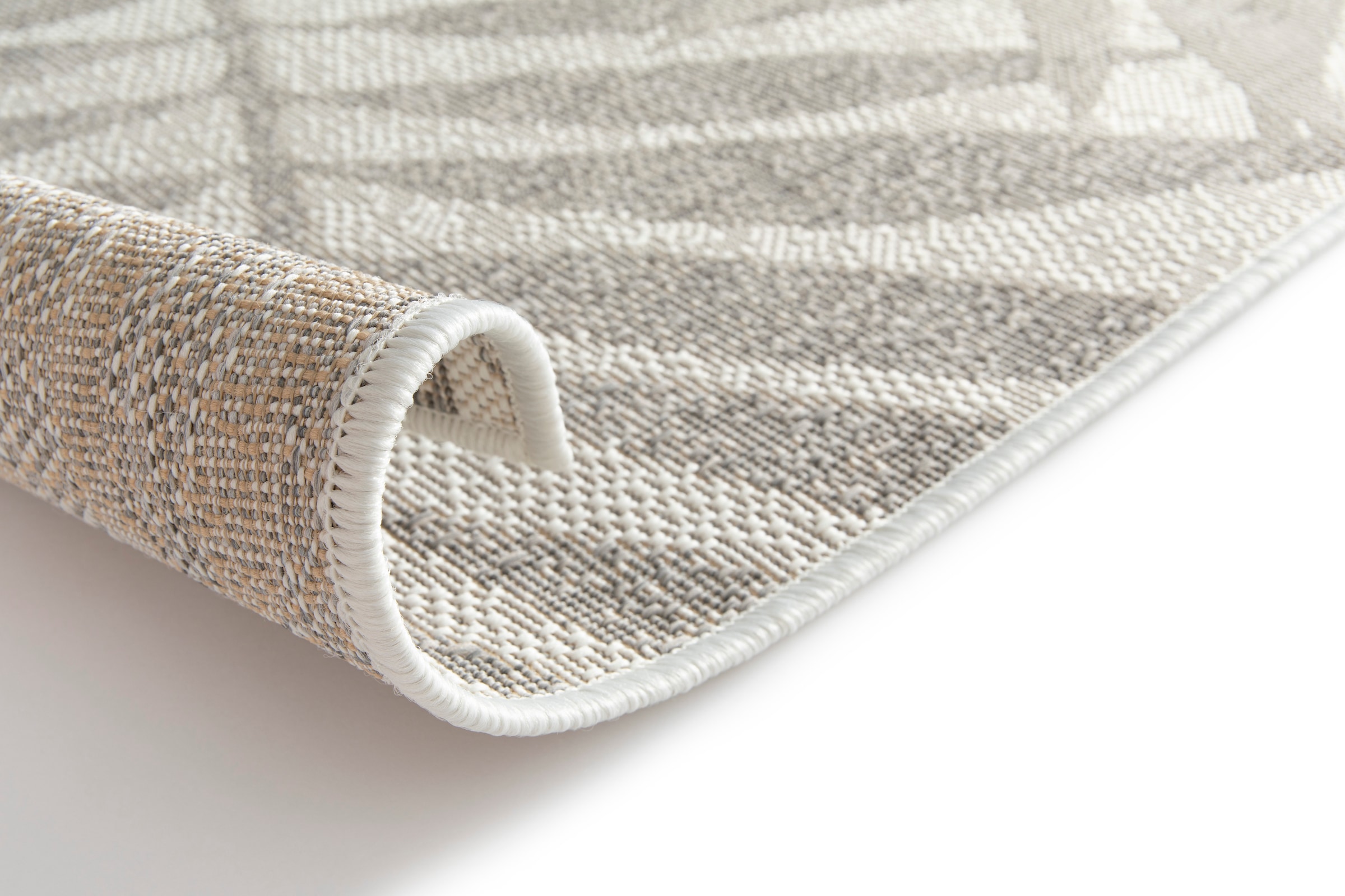 Primaflor-Ideen in Textil Teppich »Outdoorteppich RENEW - Leaves« rechteckig 4 mm Höhe Flachgewebe, Blätter, In- und Outdoor geeignet, Balkon & Terrasse