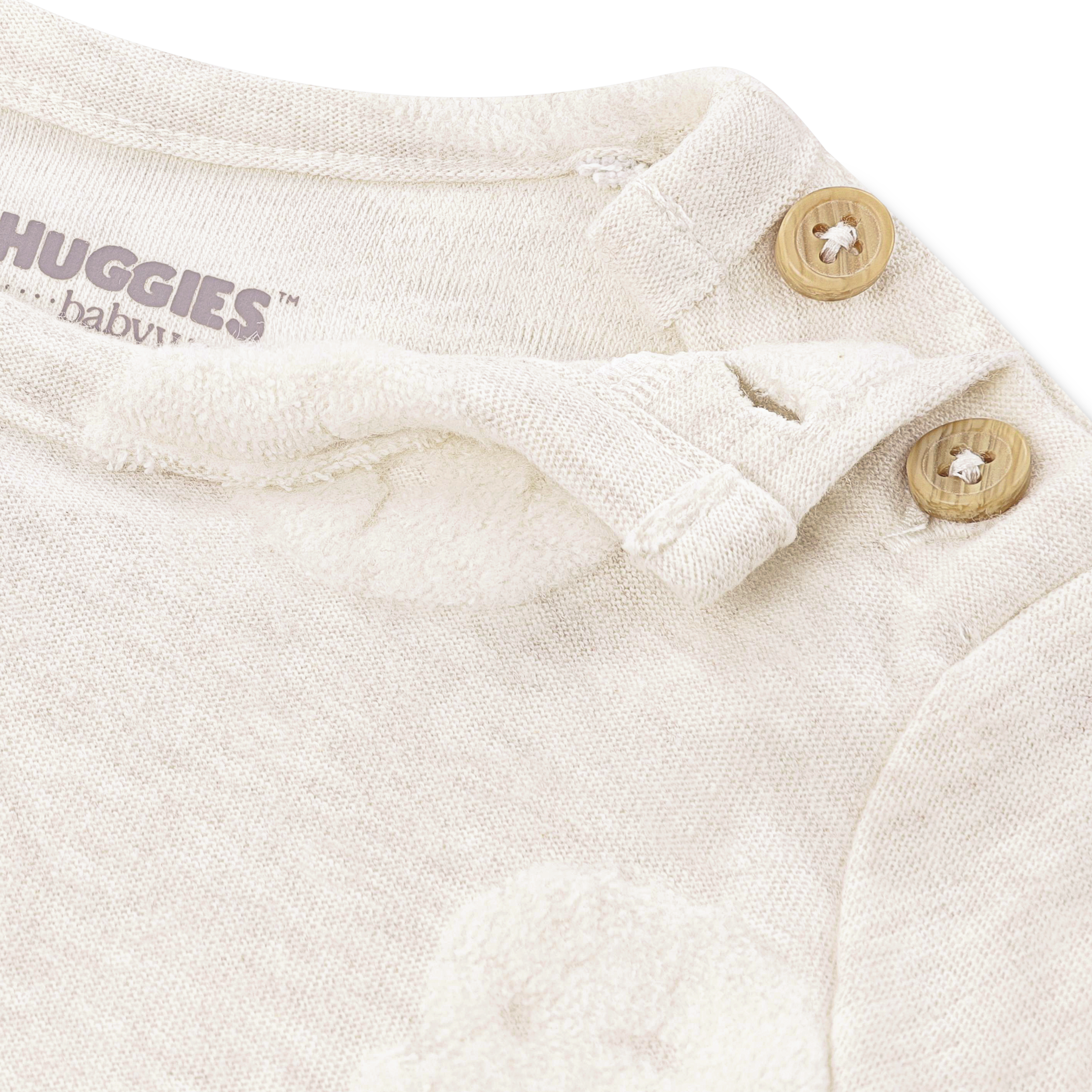 HUGGIES babywear Langarmshirt & Hose »HUGB PANT SET« Set, 2 Stk. mit Bärchen-Motiv, melierte Optik