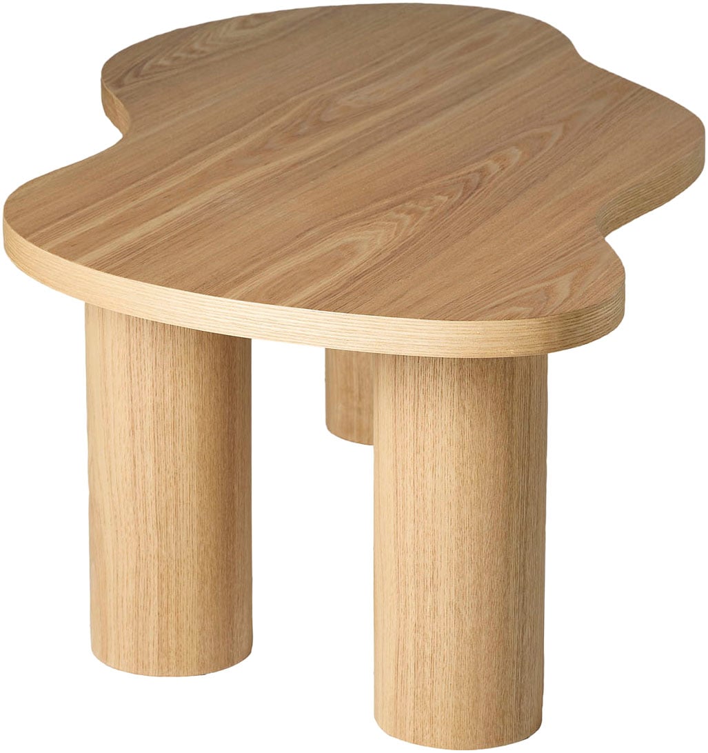 SalesFever Couchtisch »Vion 90x51 cm zeitloses Design mit Echtholzfurnier« Markante organische Form mit skulpturalem Charakter