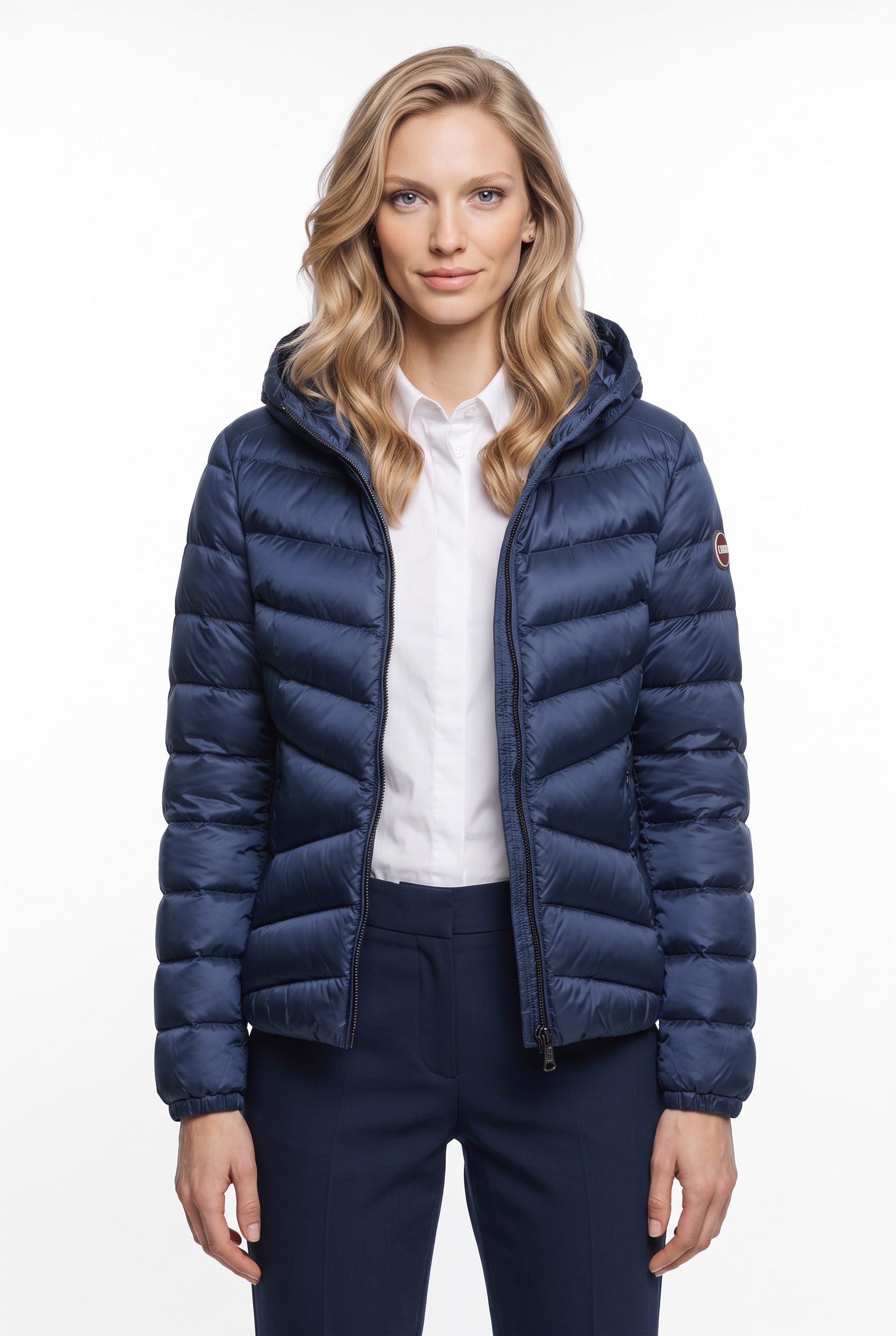 Colmar Doudoune avec capuche mit glänzendem Finish, schmale Passform, 2-Wege-Zipper