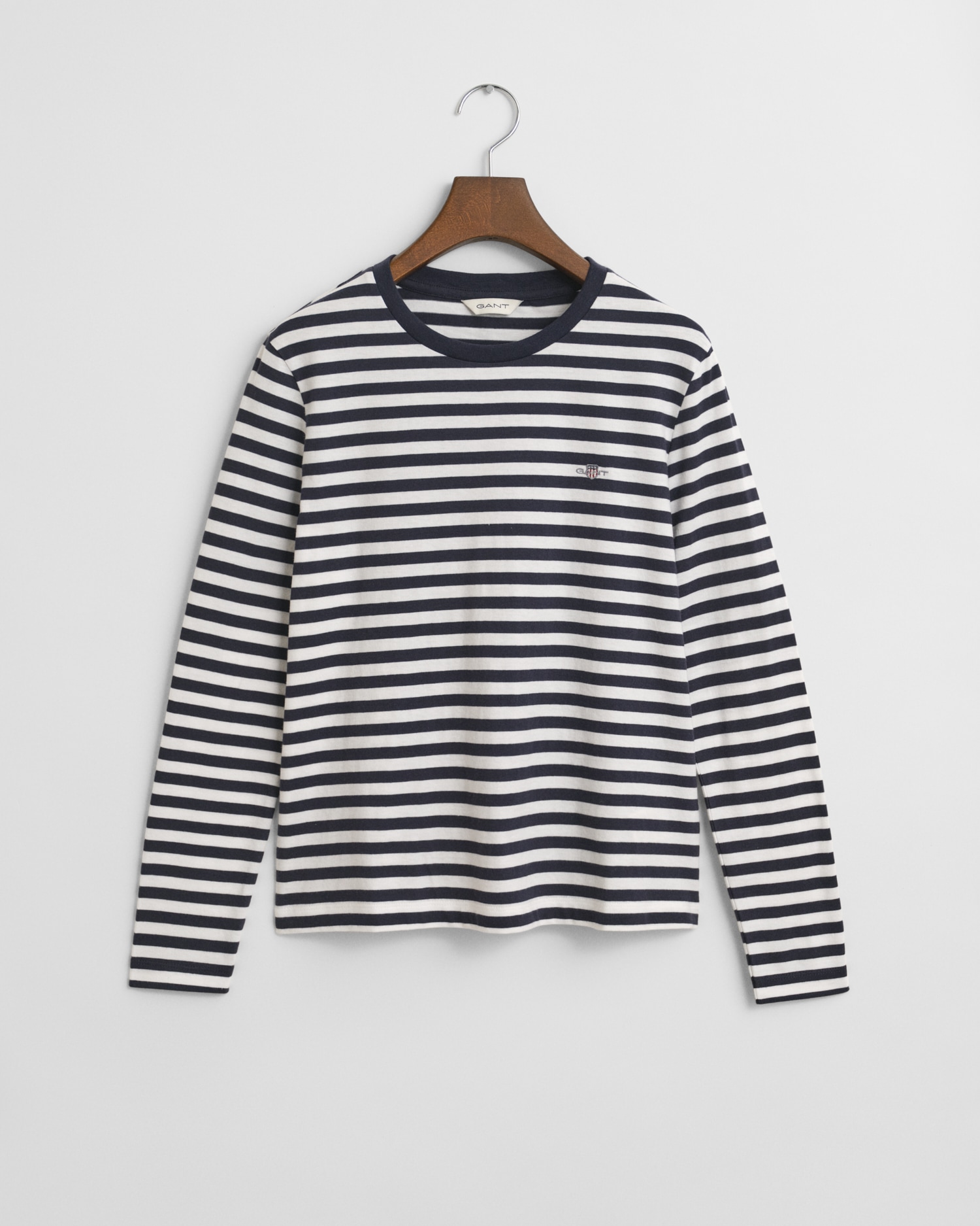 Gant T-shirt à manches longues »REGULAR STRIPED SHIELD« Regular fit mit Rundhalsausschnitt