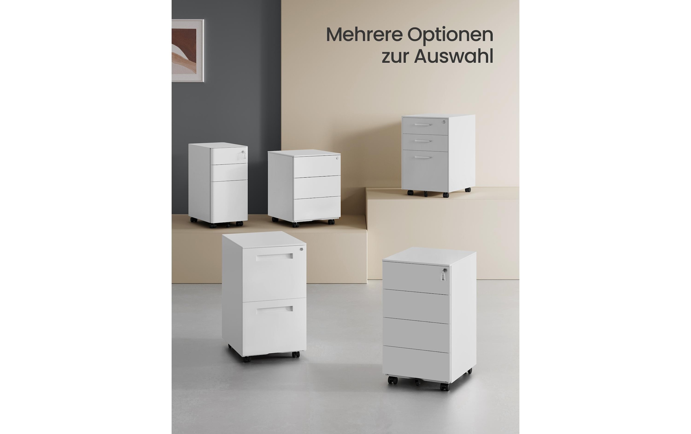 SONGMICS Rollcontainer »mit 4 Schubladen«
