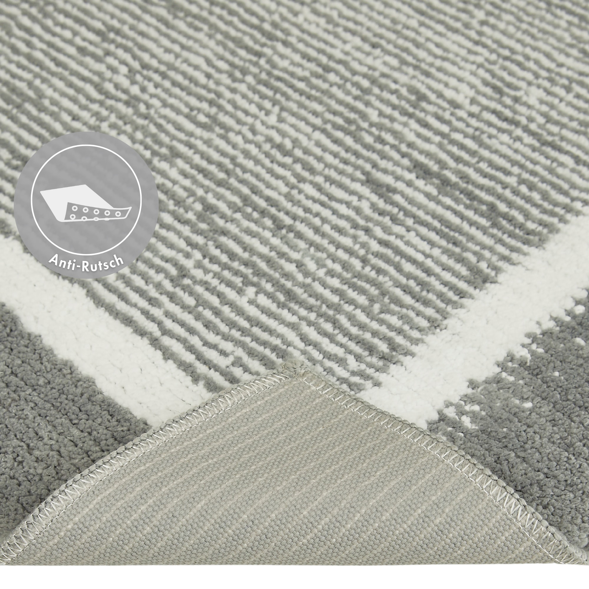 Andiamo Badematte »Maui« Höhe 15 mm rutschhemmend beschichtet fussbodenheizungsgeeignet gestreift, mit Bordüre, auch als 2er Set erhältlich