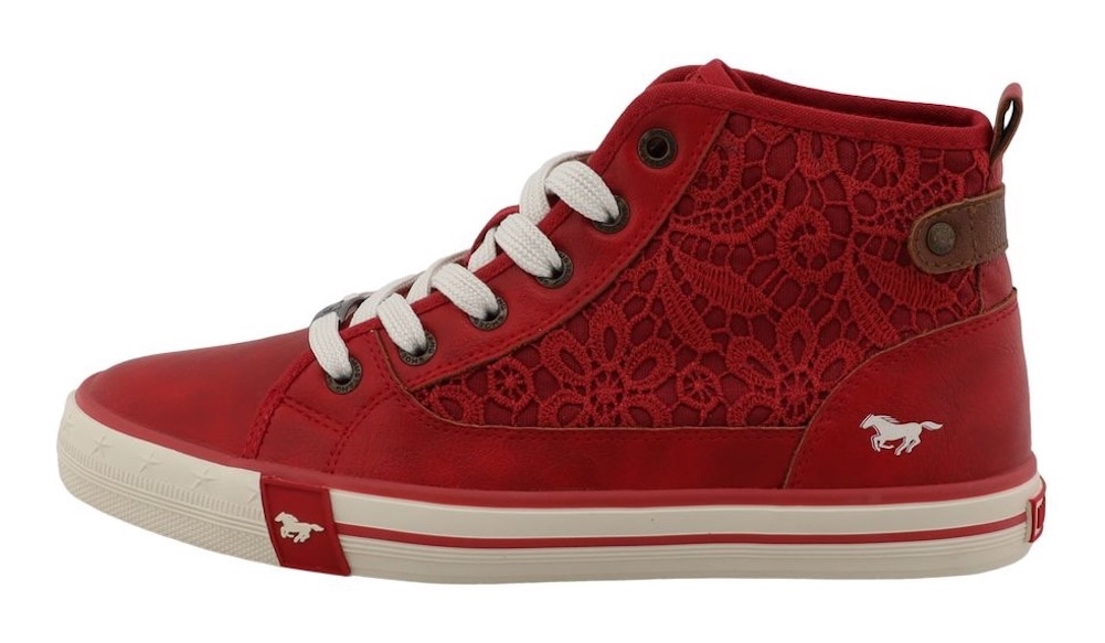 Mustang Shoes Sneakers »Winona«  bottines à lacets, baskets montantes avec broderie florale