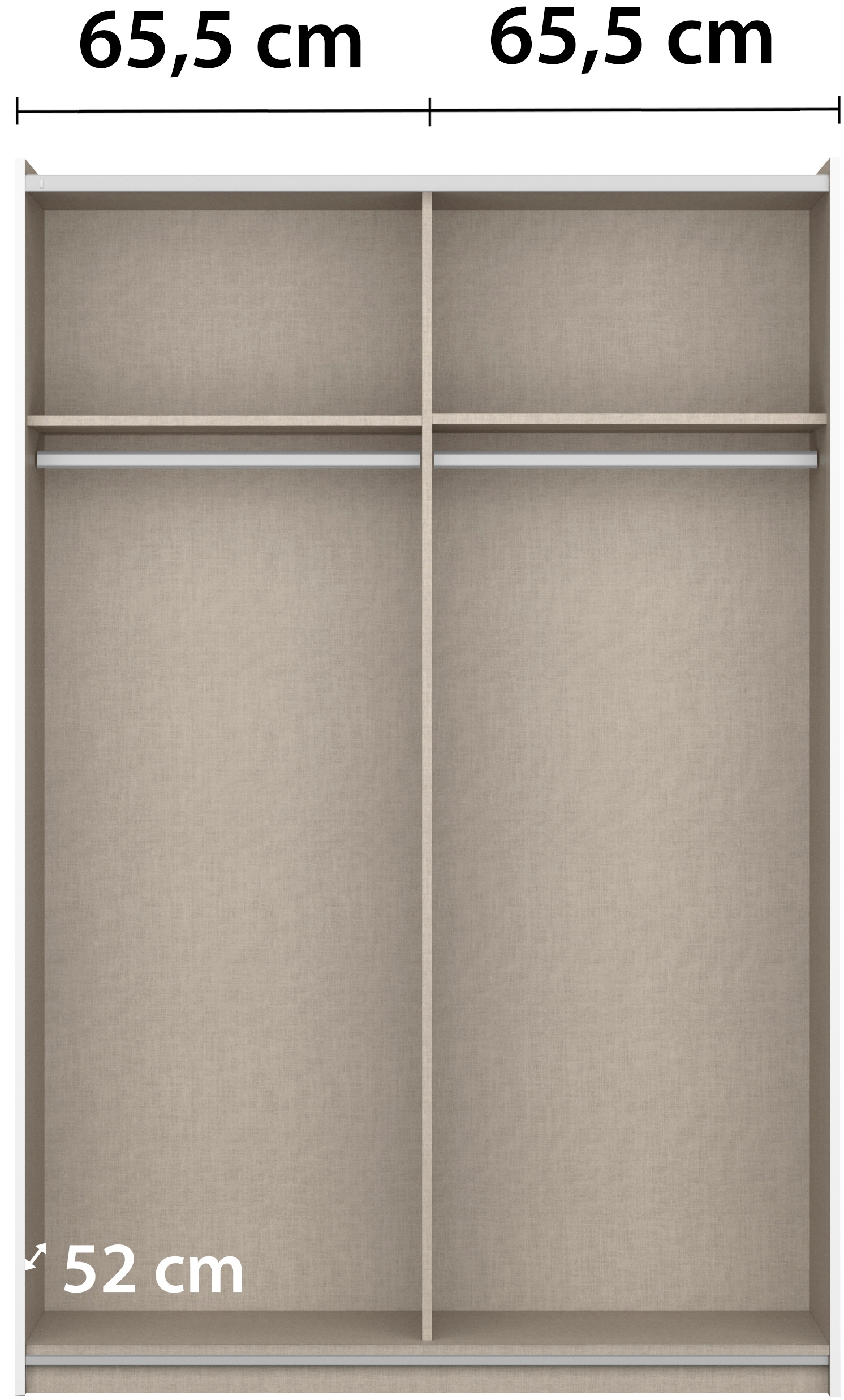 rauch Schwebetürenschrank »Kleiderschrank Drehtürenschrank Schrank Garderobe KRONACH« in 3 Ausstattungen BASIC/CLASSIC/PREMIUM, Breiten 131/175/218/261 cm,  optional ohne, mit 1 oder 2 Spiegel, viel Stauraum MADE IN GERMANY
