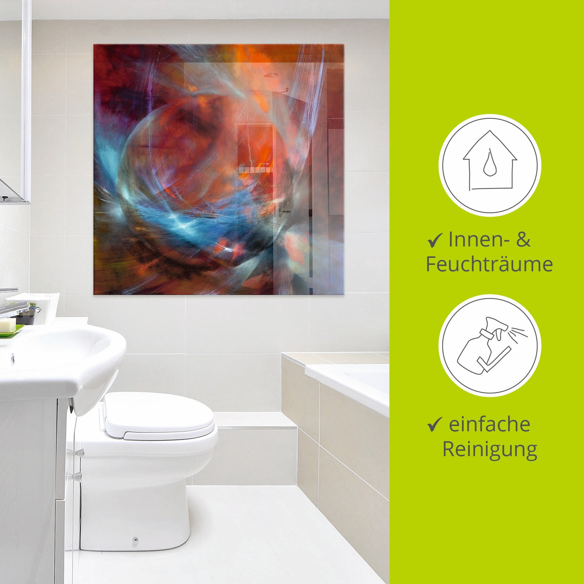 Artland Tableau en verre »Murmel« Motif 1 cuis tlg. disponible en plusieurs tailles