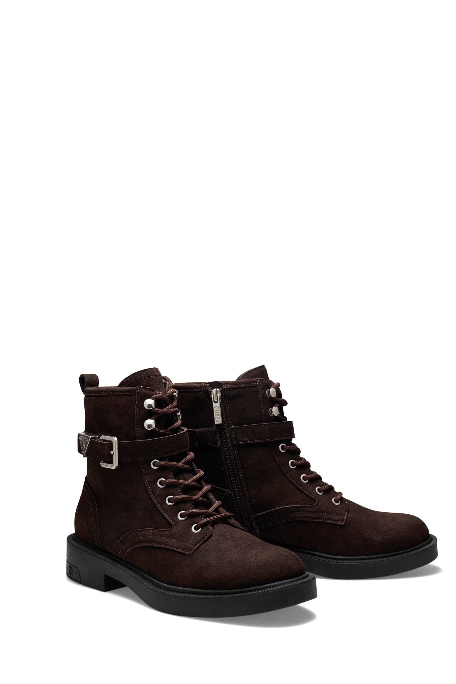 Guess Schnürstiefelette »FELLINI2«  Schnürboots, Herbst-Stiefelette mit Zierschnalle am Schaft