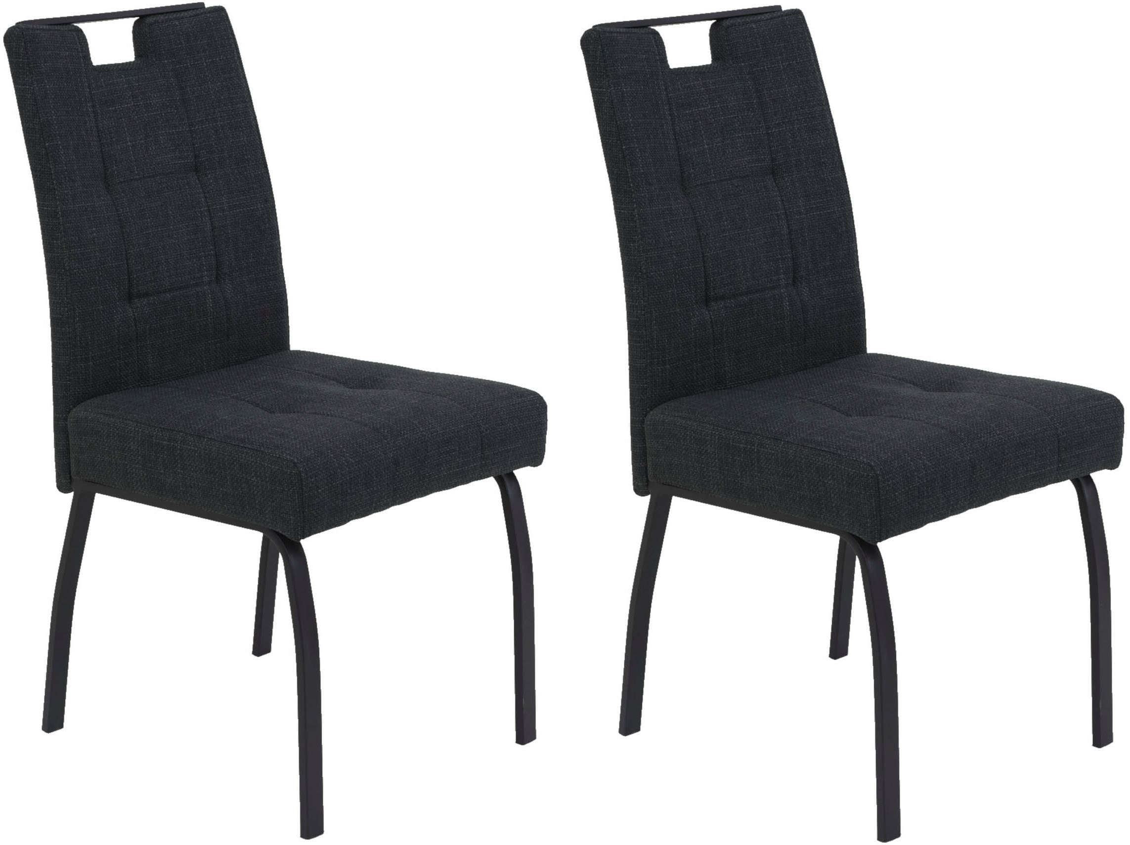 HELA Chaise à 4 pieds »LINZ, Esszimmerstuhl, Komfortstuhl« (Set) 2 cuisXL-Sitz,elegante Griffleiste,Komfortsitz mit Federkern,140kg belastbar