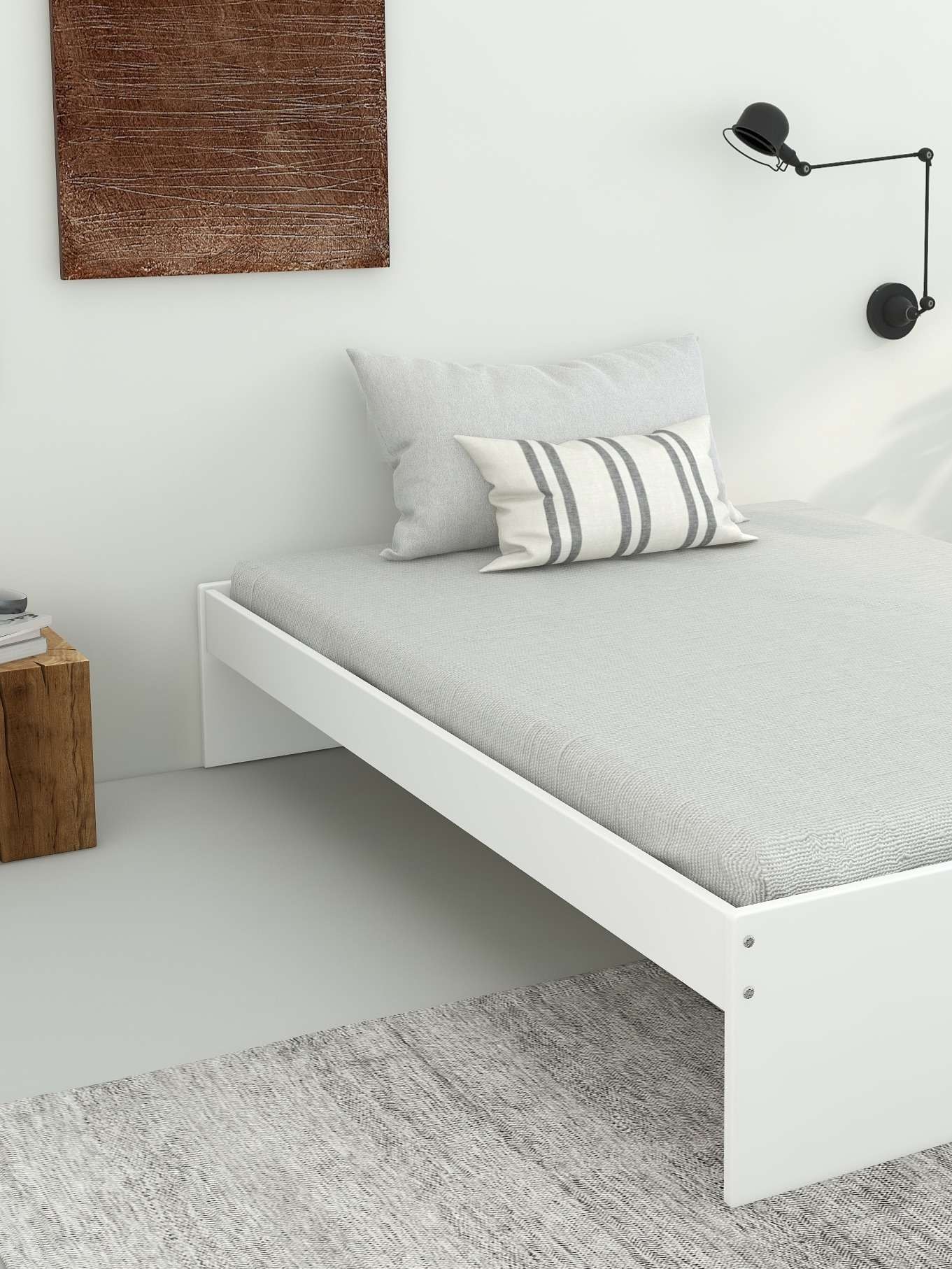 GOODproduct Bett »Magdala, Futonbett, schlichtes Design, Top Qualität« Breite/ Belastbarkeit: 120cm/200 KG, 90cm/ 100KG,  aus robustem MDF, Breite Liegefläche 140 cm, Bettkasten optional