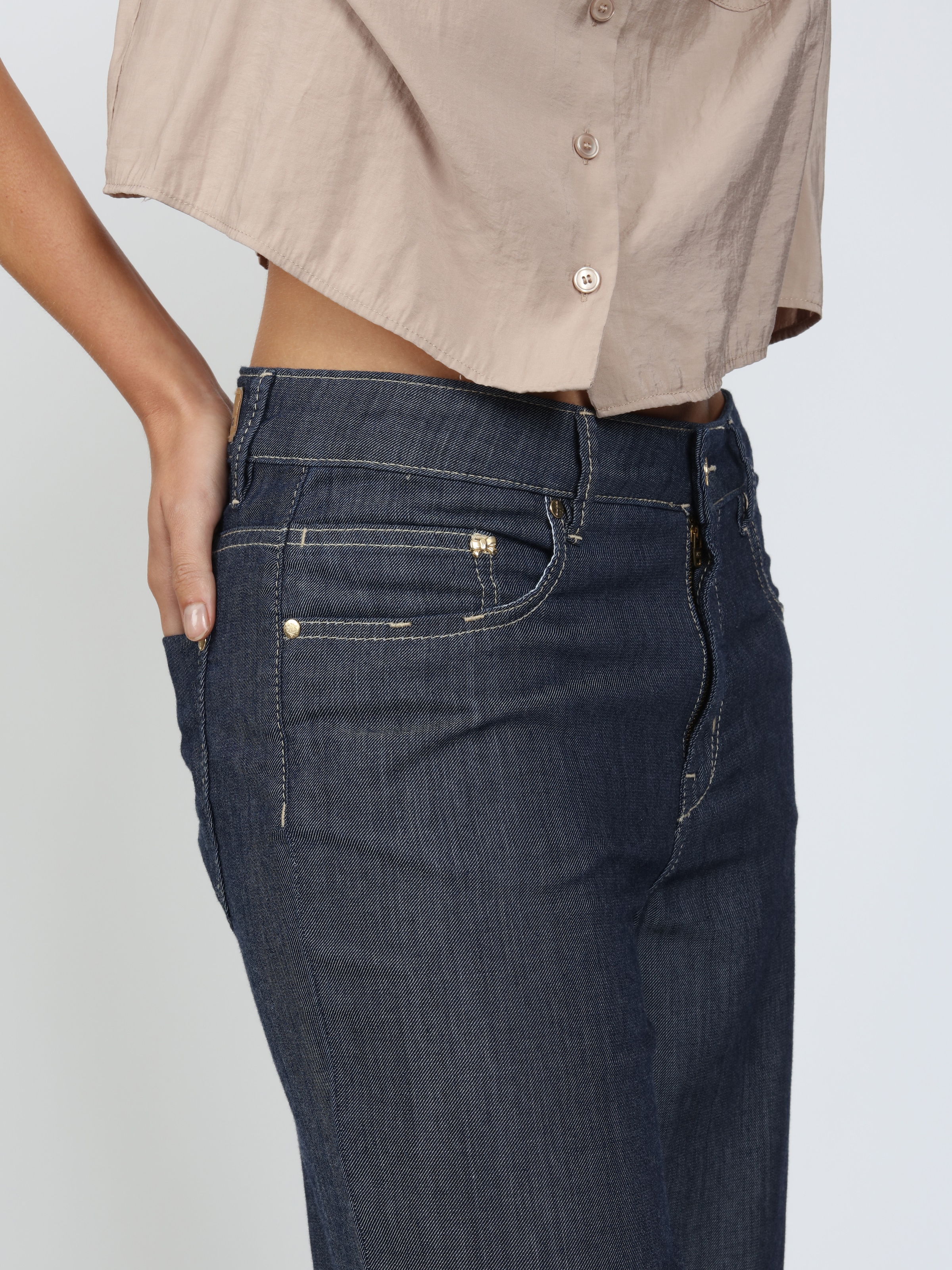 GANG Jeans large »94CARLOTTA« denim clair, avec lyocell