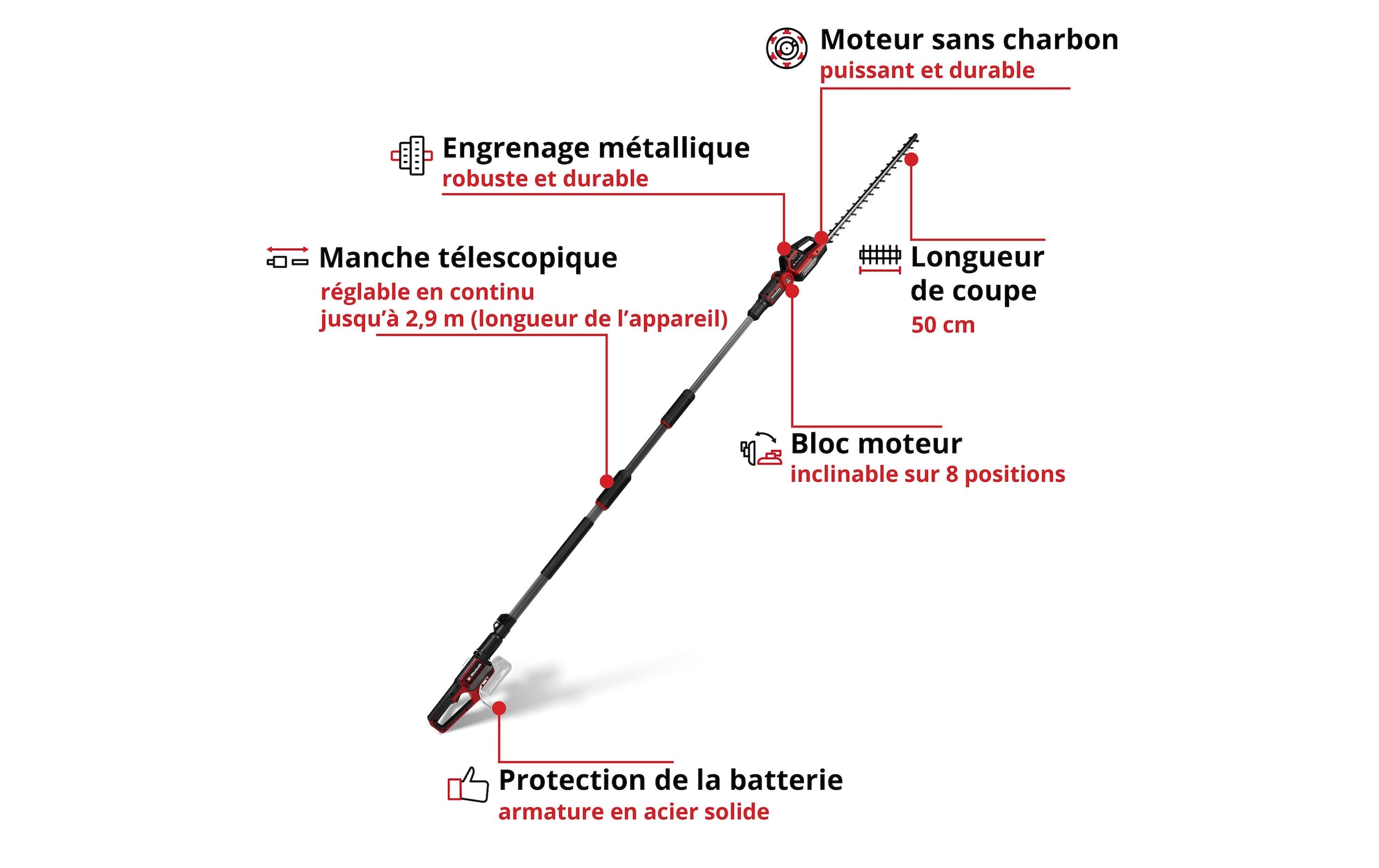   Akku-Heckenschere »GP-HH 18/50 Li T BL-Solo« ()  Systemreihe Akku: Einhell Power X-Change