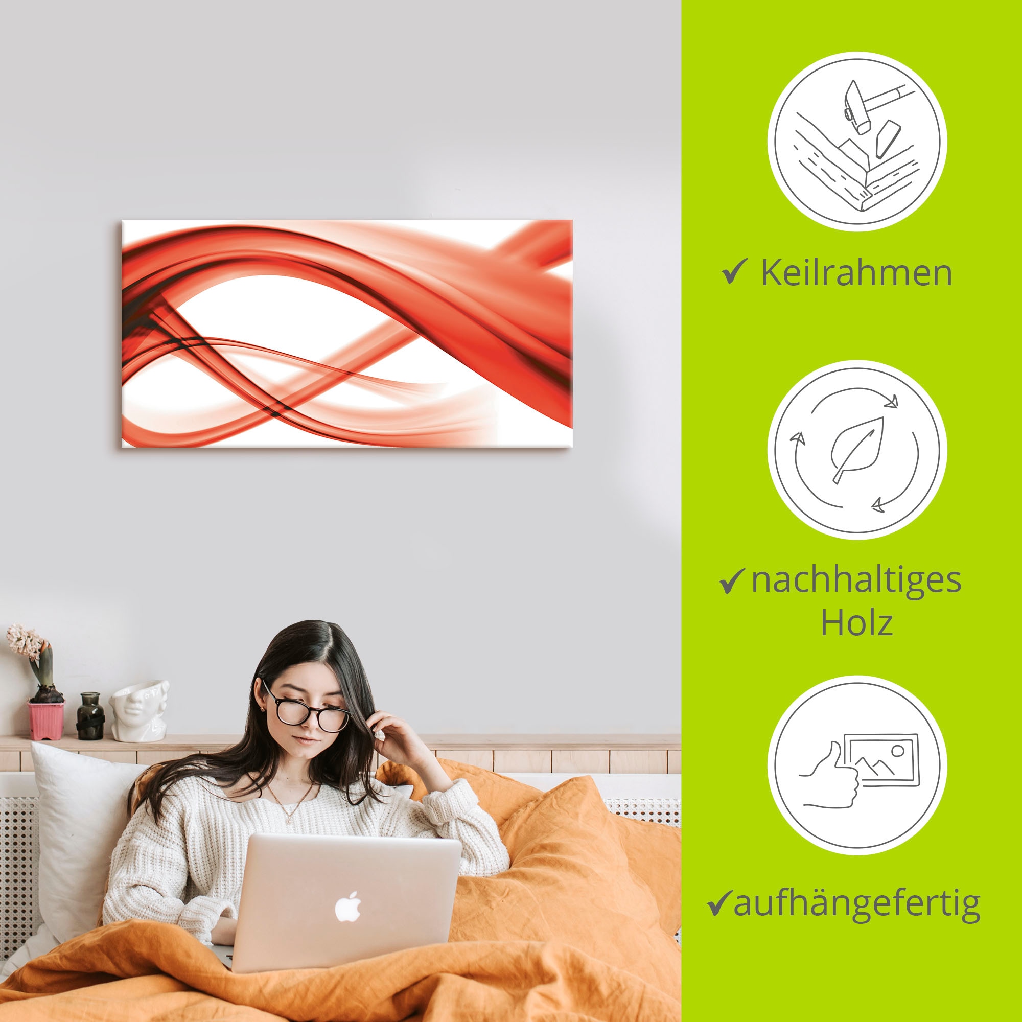 Artland Leinwandbild »Abstrakte Komposition« Gegenstandslos 1 Stk. tlg. auf Holzrahmen gespannt