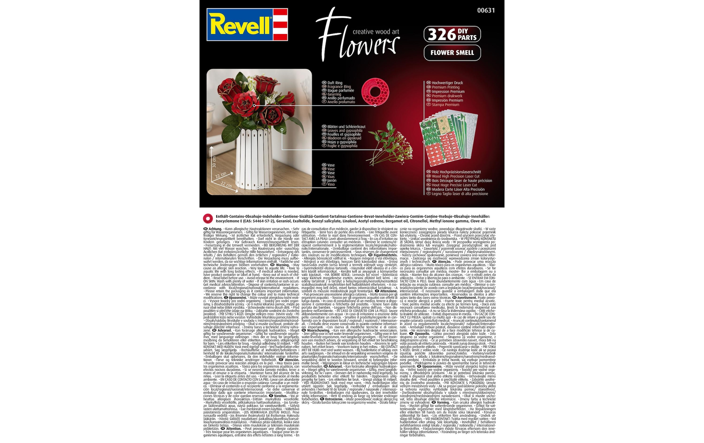 Revell® Modellbausatz »Dream of Roses Holz, Rosen-Bouquet mit Vase und Duft« 295 Stk. tlg.