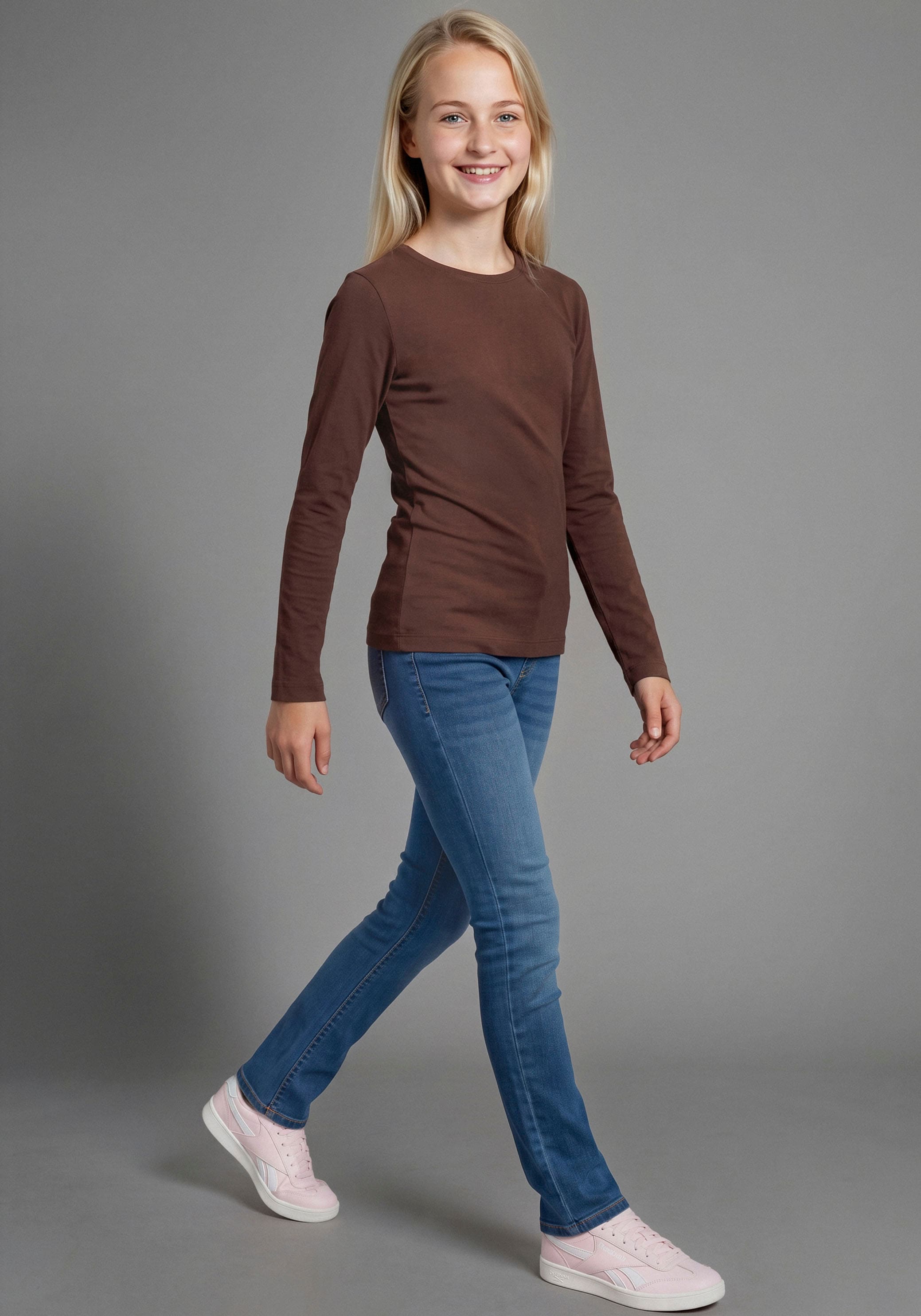 H.I.S T-shirt à manches longues »3er Pack H.I.S Shirts in modischen Farben, Must-Have Basic« Paquet, 3,  3 T-shirts basiques à manches longues en lot, longueur aux hanches, coupe basique