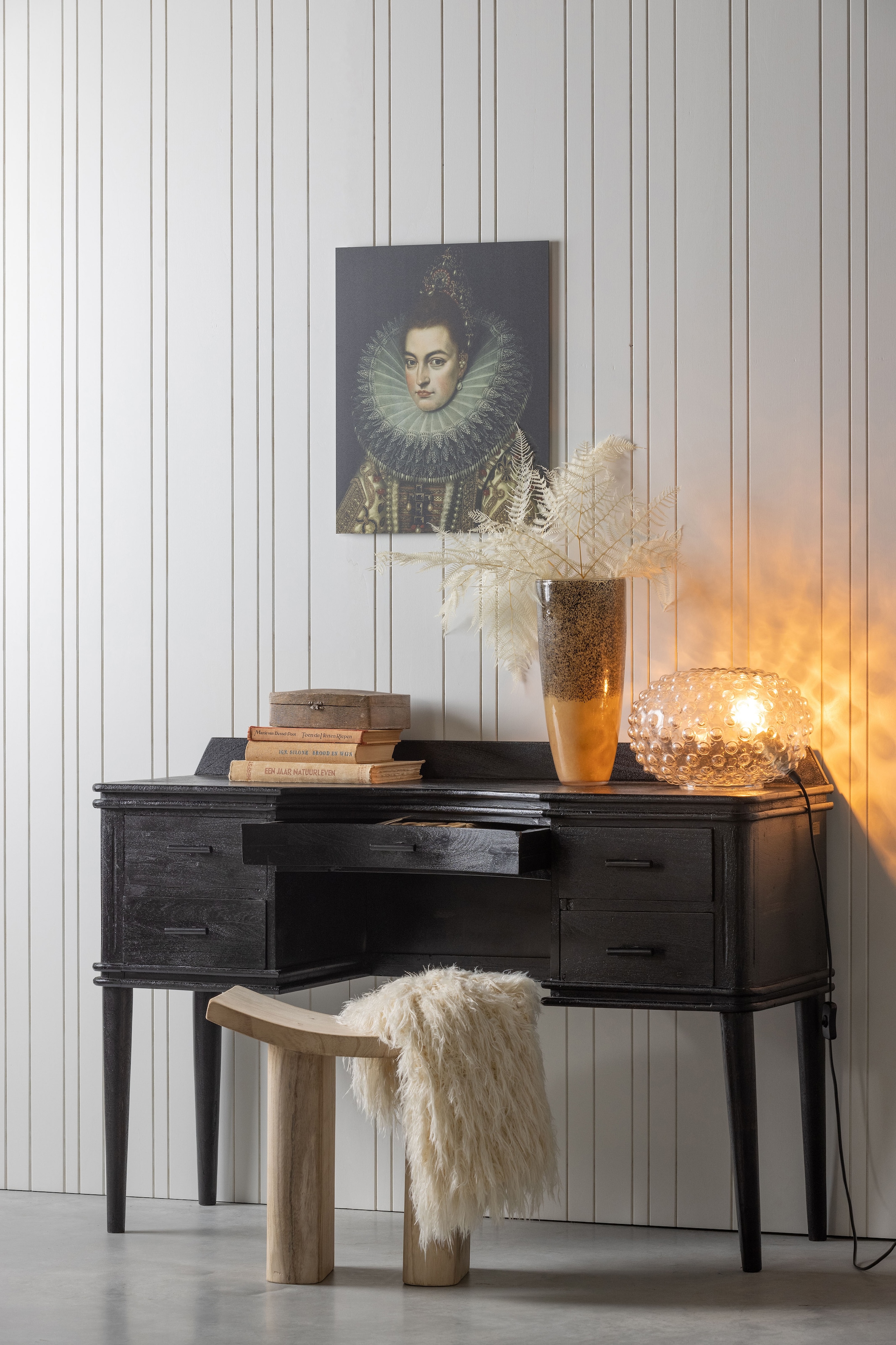 WOOOD Hocker »Japan aus Paulowniaholz mit matter Schutzschicht B 50 x T 25 x H 45 cm« Tragkraft 110 kg,Pflegeleicht,sichtbare Maserung, einfach zu montieren