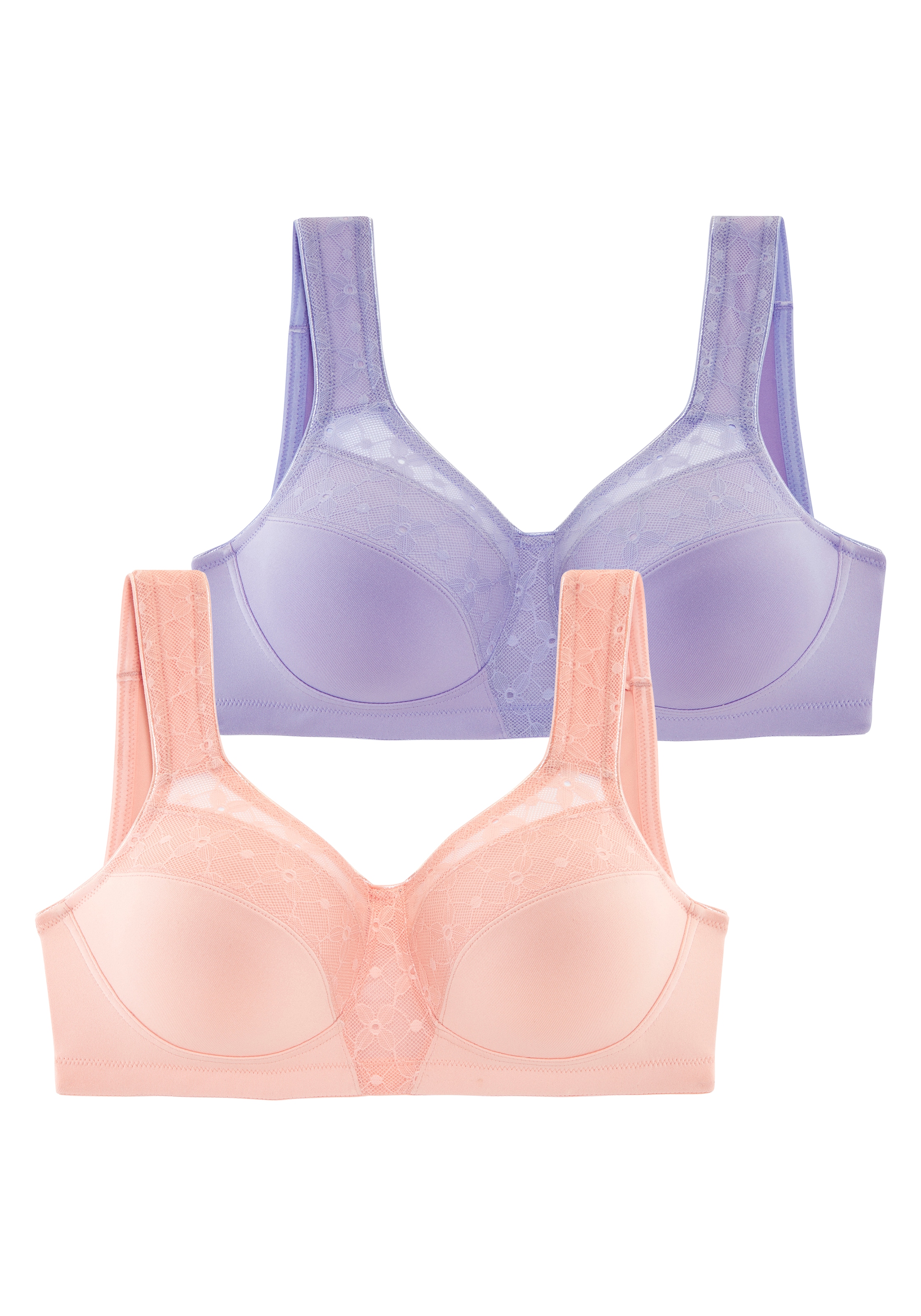 Nuance by Lascana Soutien-gorge emboîtant Paquet,  sans armature avec larges bretelles – aussi parfait pour les grandes tailles
