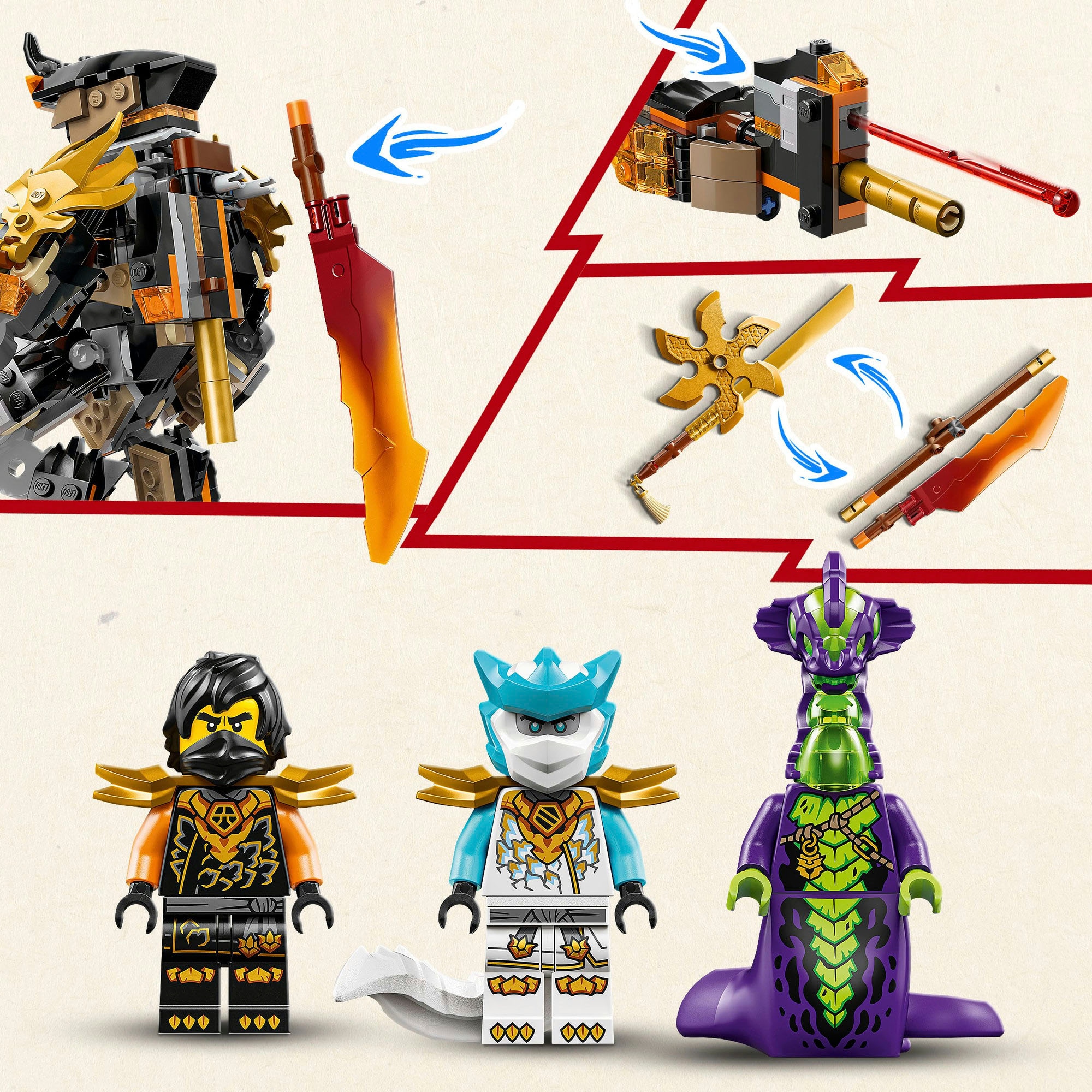 LEGO® Pions de construction »Coles Action-Mech und Drachen-Zane (71854), LEGO Ninjago« Made in Europe
