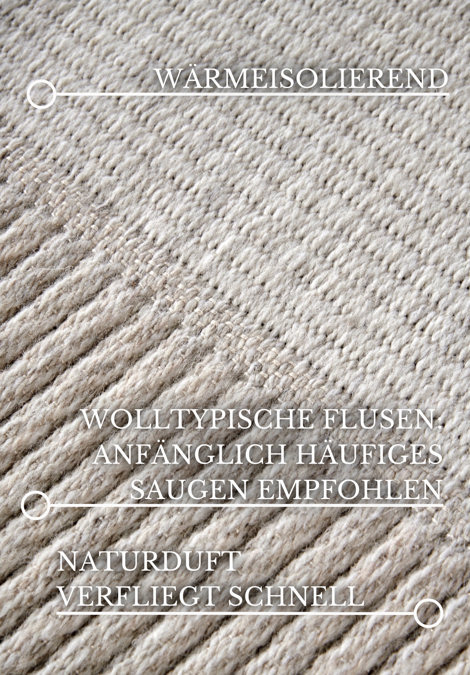 Villeroy & Boch Wollteppich »Johann« rechteckig 5 mm Höhe Schurwolle, Wolle, Natur, Wohnzimmer, Schlafzimmer, Boho, Skandi