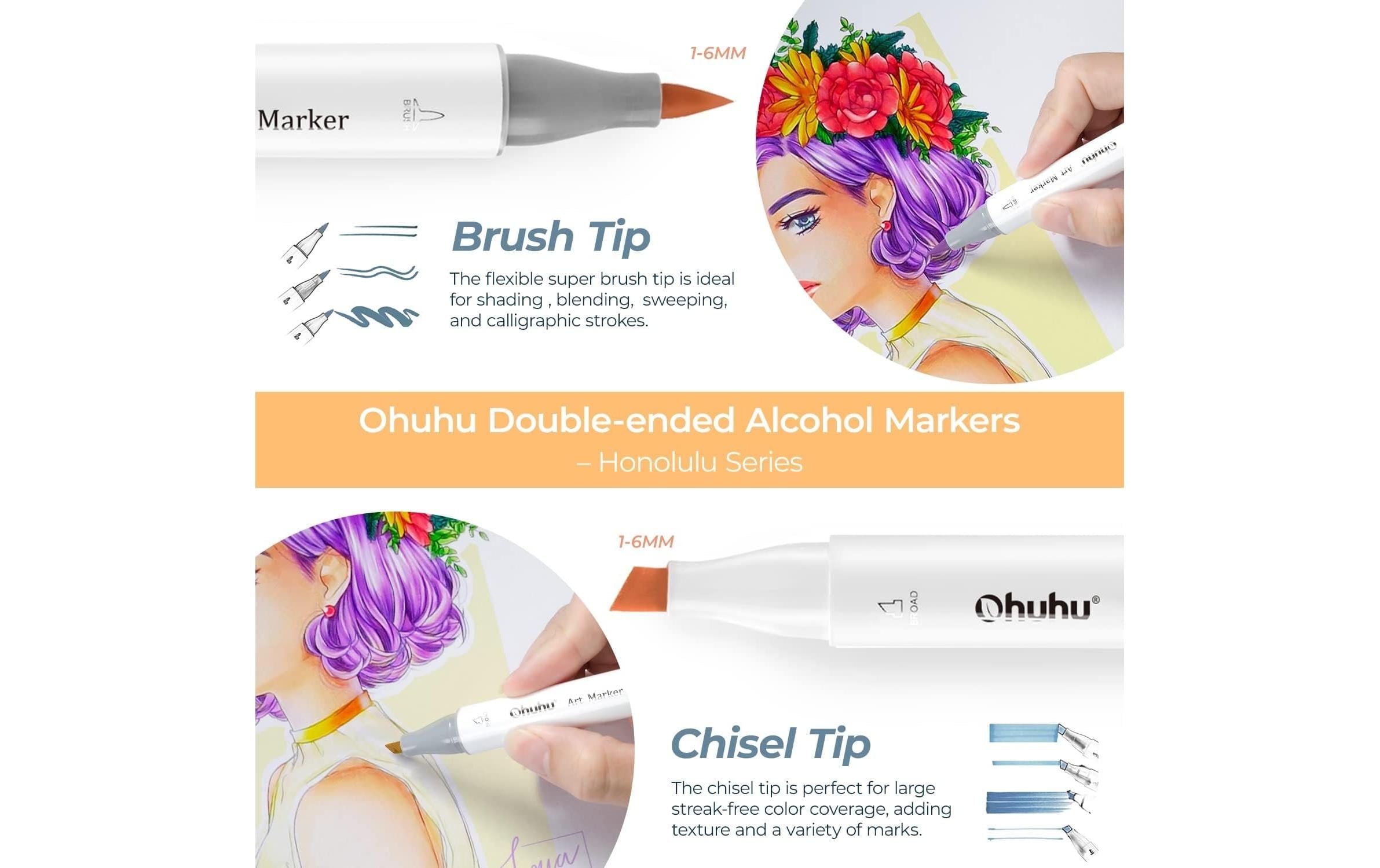   Marker »Ohuhu Honolulu (120 Stk.) 120 Stück«