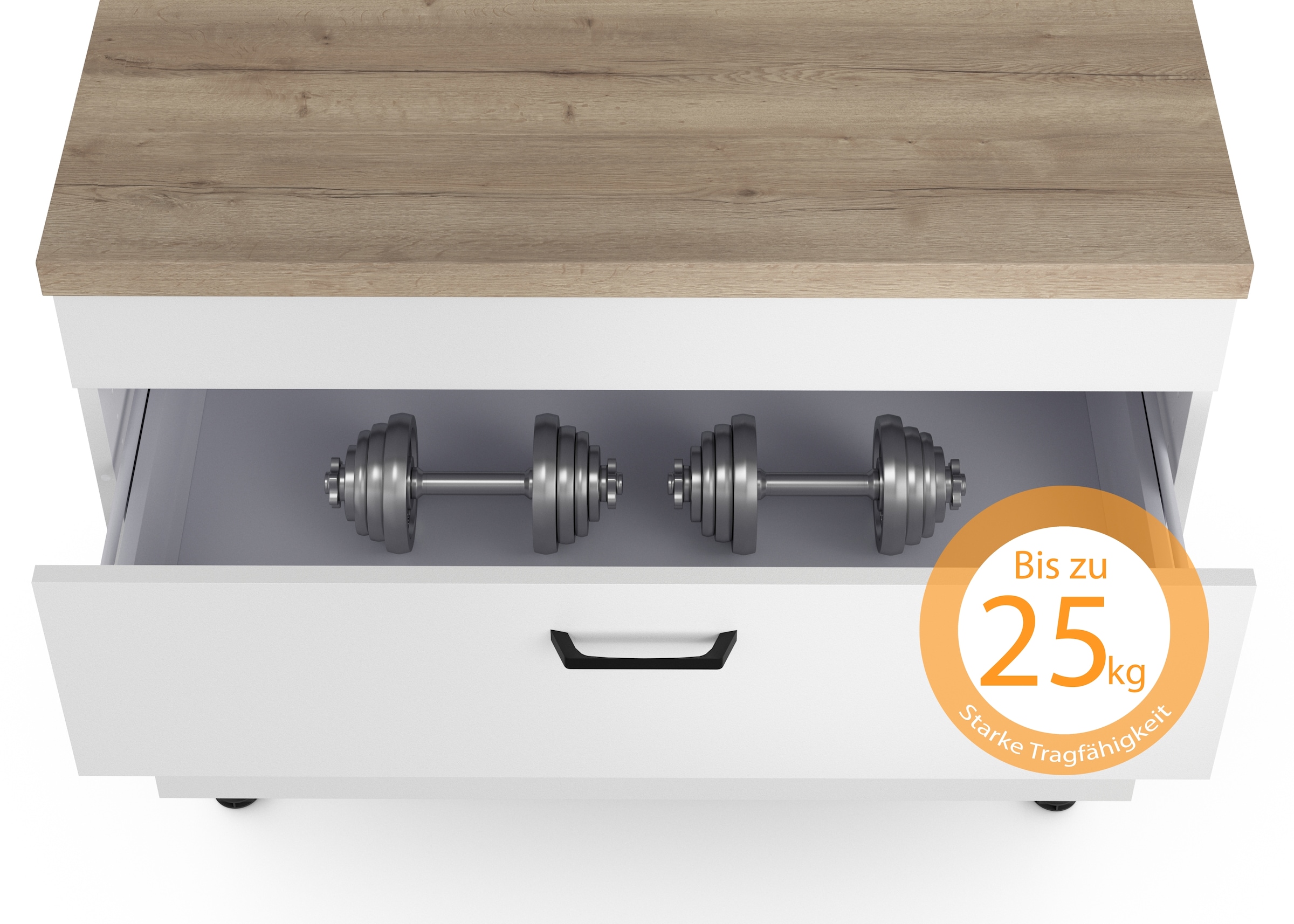 KOCHSTATION Kochfeldumbauschrank »KS-Lucy« Breite 90 cm, mit 2 Auszügen, Soft-Close, höhenverstellbare Füsse