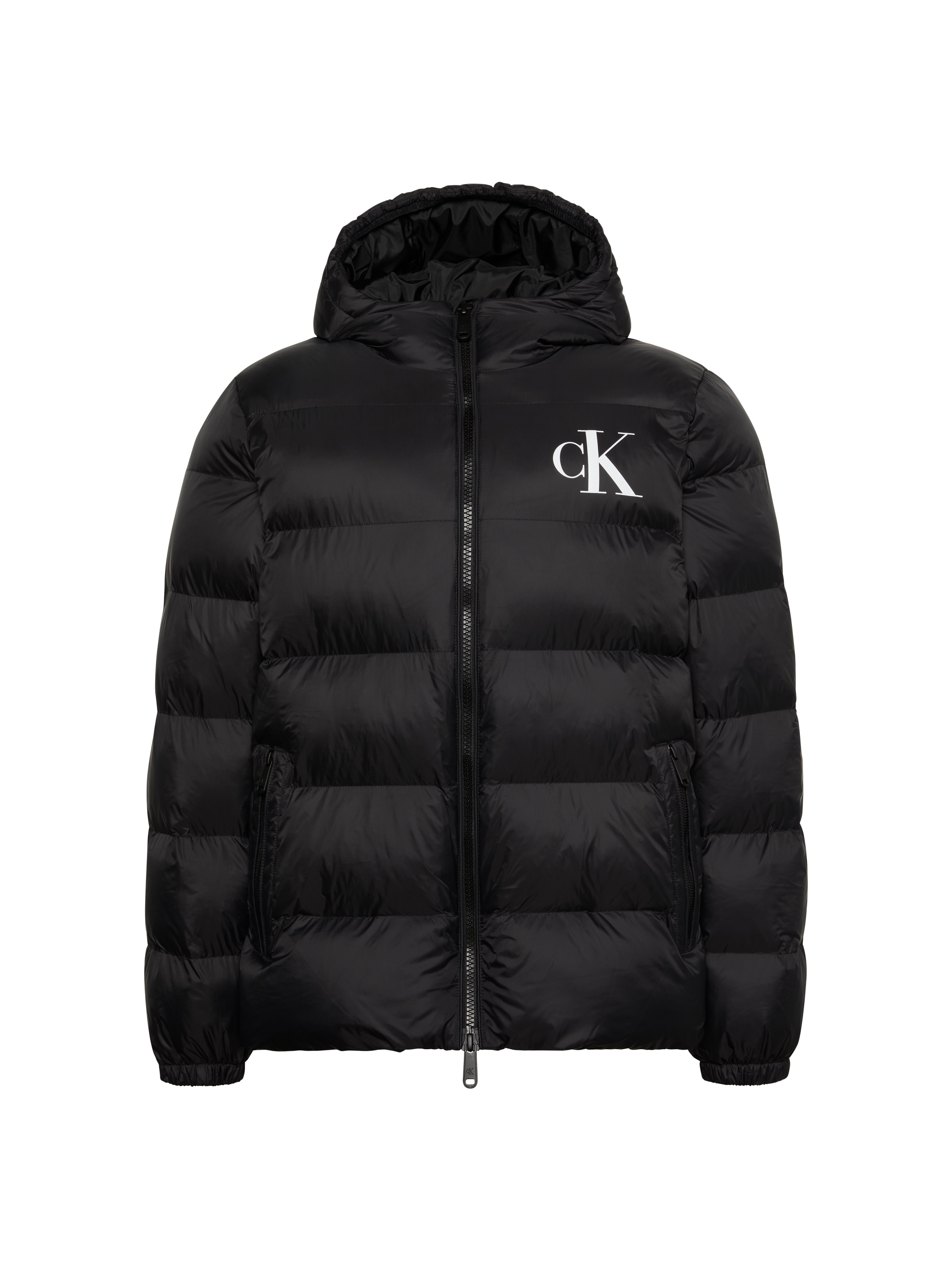 Calvin Klein Jeans Veste matelassée avec capuche Fermeture éclair 2 directions, coupe régulière, impression logo