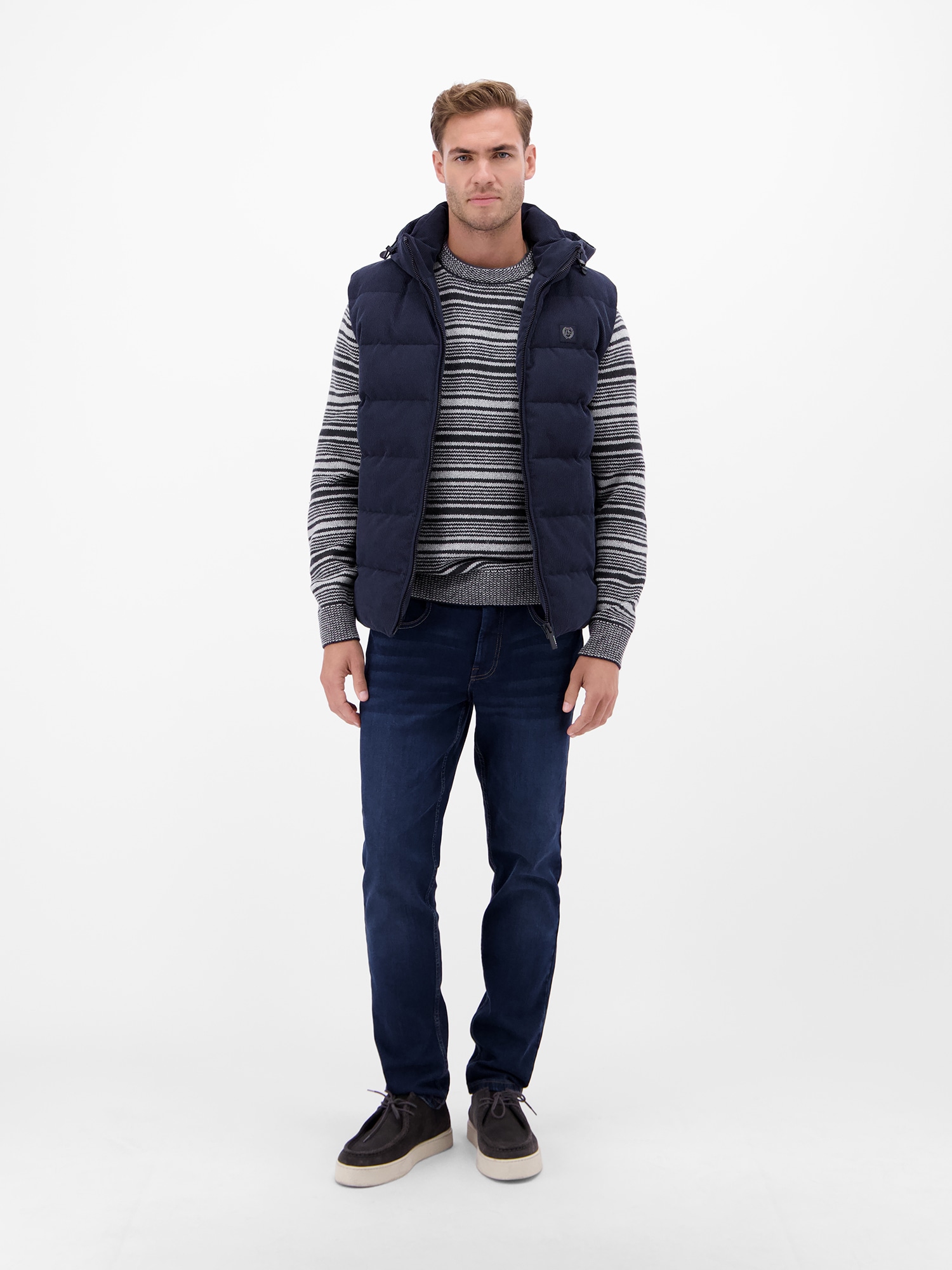 LERROS Pull en tricot »LERROS Herren Crewneck-Stricker, gestreift«