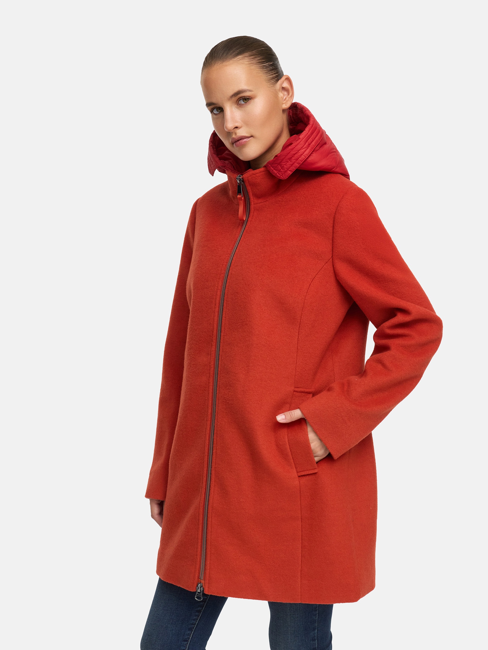 MANISA Veste en laine mit Kapuze mit herausnehmbarer Kapuze