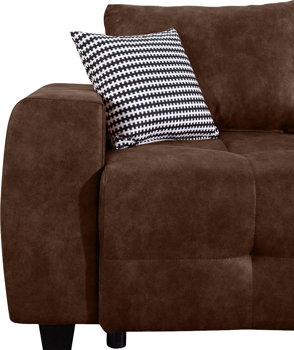 COLLECTION AB Canapé-lit »Bella, B: 241 cm, Liegefl. 142x194 cm« Bettfunktion, Bettkasten & 2 Zierkissen, Federkern
