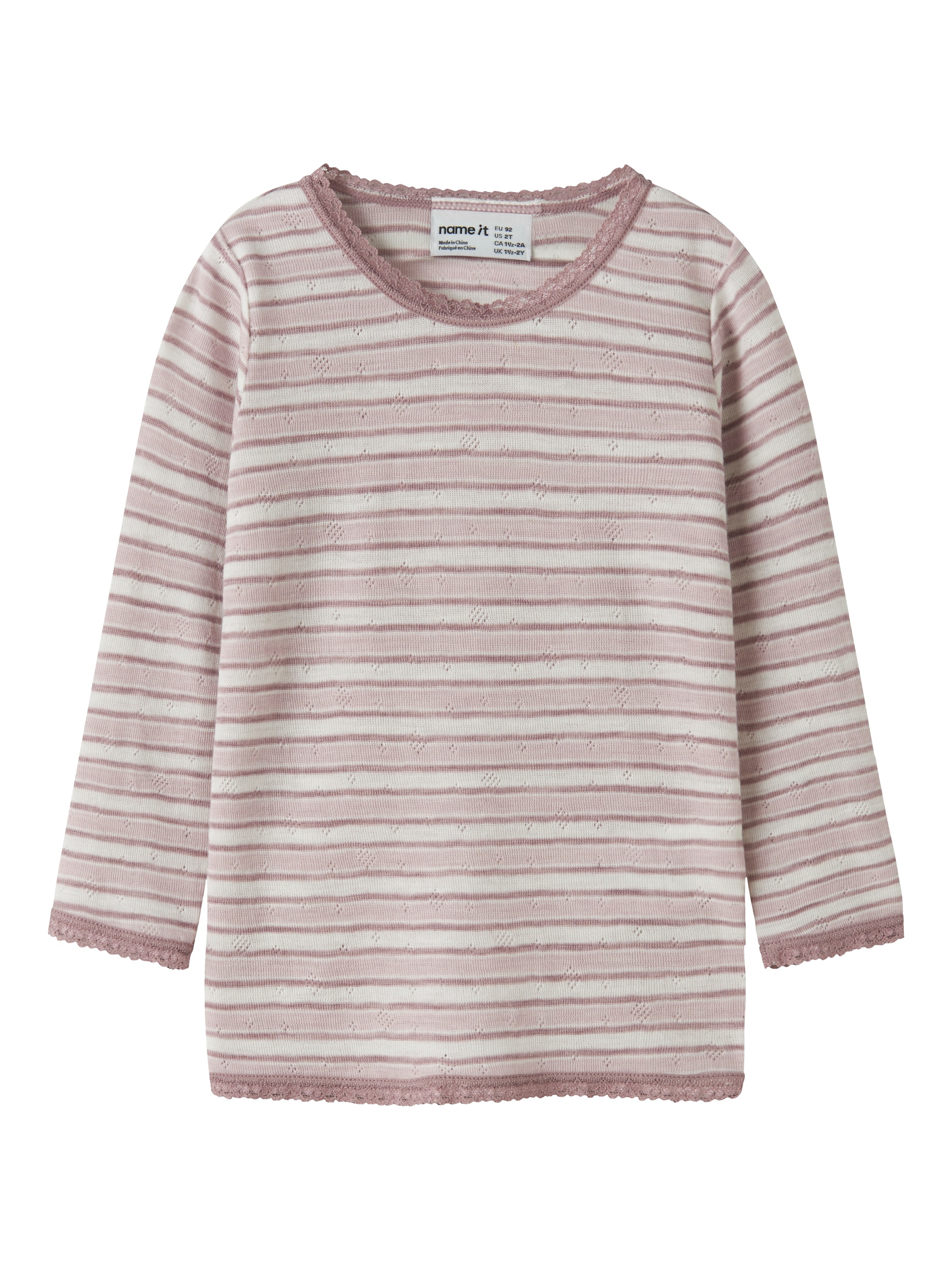 Name It T-shirt à manches longues »NMFWANG WOOL NEEDLE LS TOP NOOS« Laine, coupe régulière