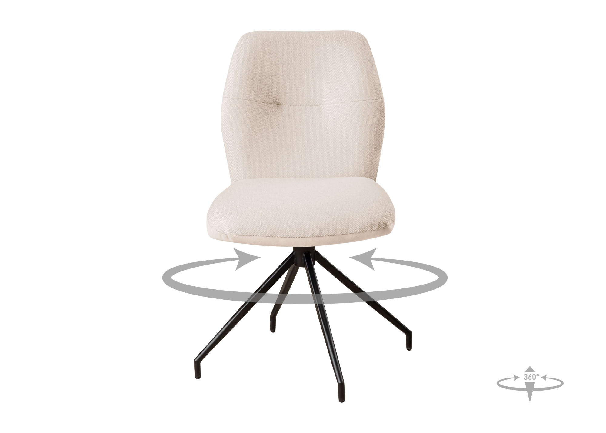 GOODproduct Drehstuhl »Bruna Esszimmerstuhl,Polsterstuhl, Küchenstuhl, 4-Fussstuhl« () 360° drehbar, mit automatischer Rückstellung, 2-Stoff-Design