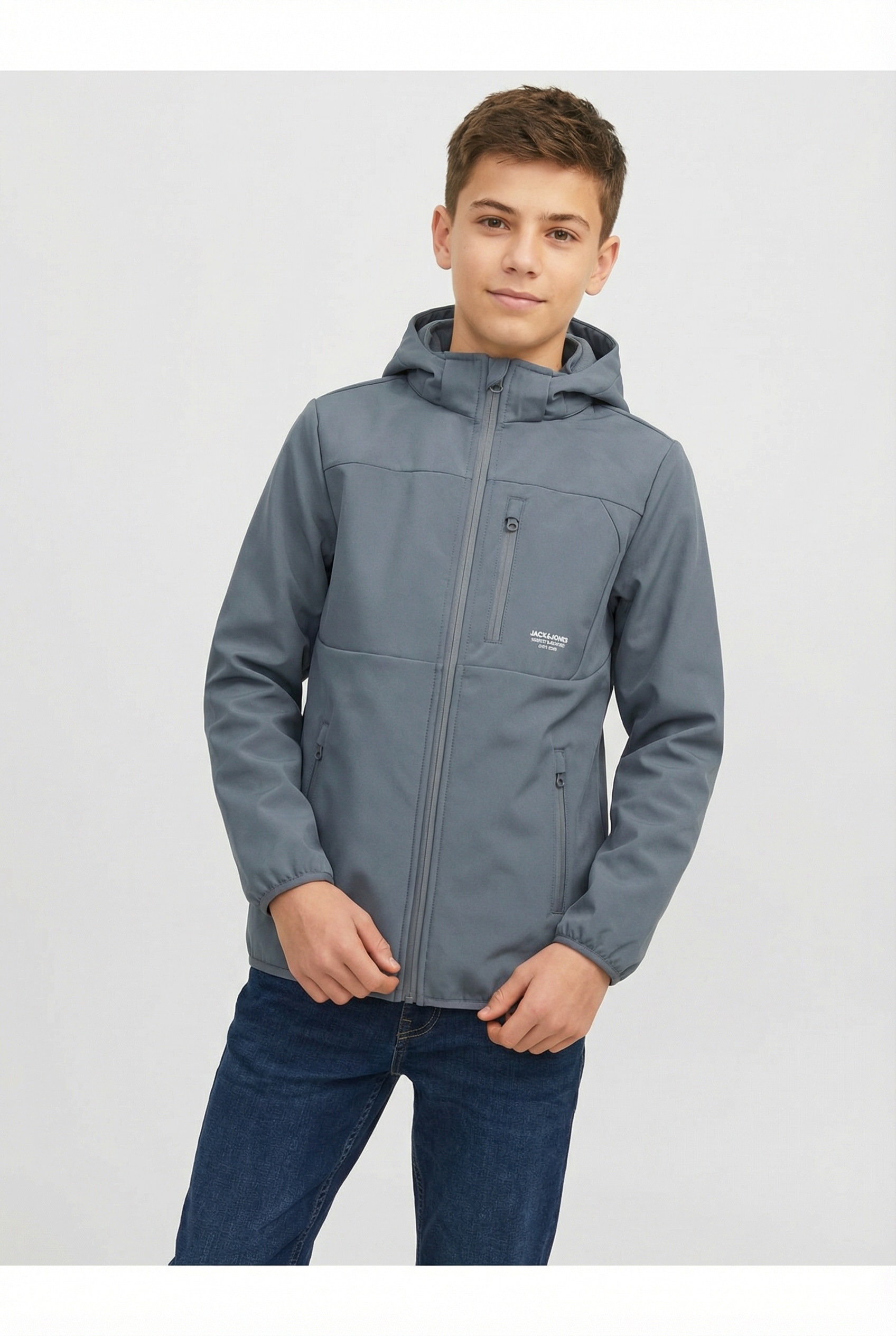 Jack & Jones Junior Veste softshell »JJTHEO wasserabweisend und pflegeleicht für Alltag« mit Kapuze Polyester, regular fit