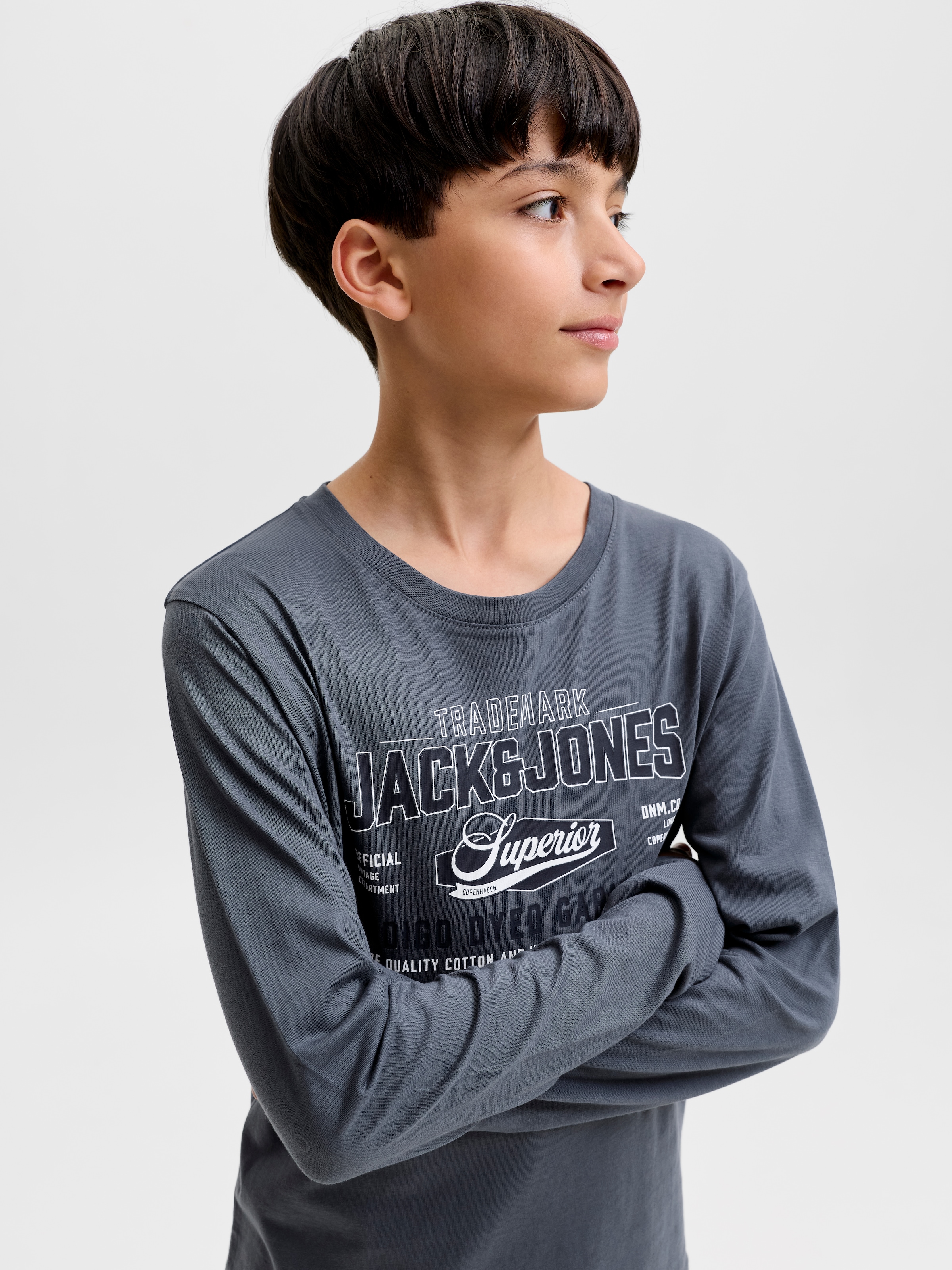 Jack & Jones Junior Langarmshirt »JJELOGO TEE LS O-NECK 2 COL AW26 SN JNR« Baumwolle, regular fit
