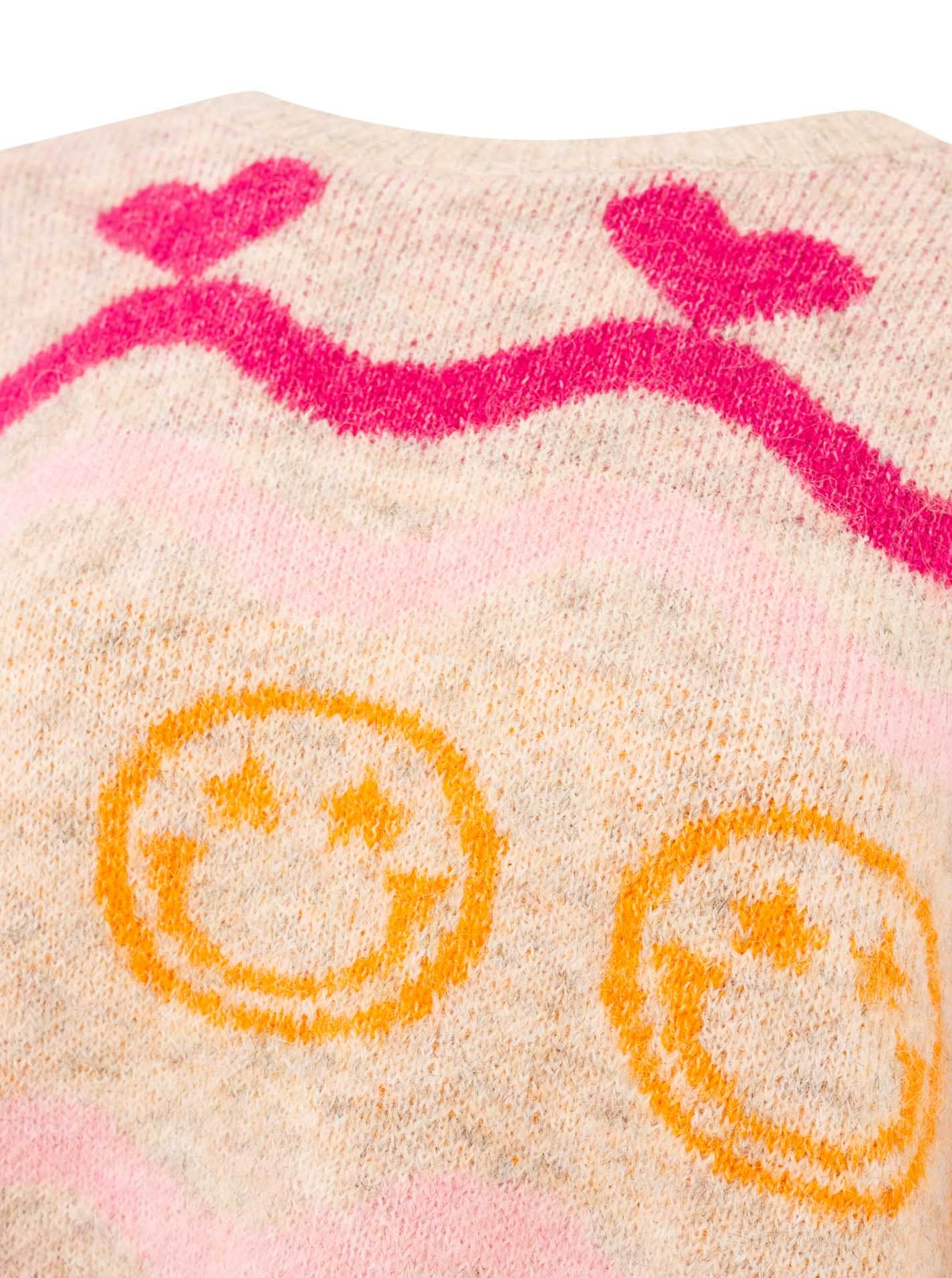 Zwillingsherz Pull en tricot »"Cozy Love"« allover Motiv in Neon, oversize, überschnittene Schultern, Rundhals
