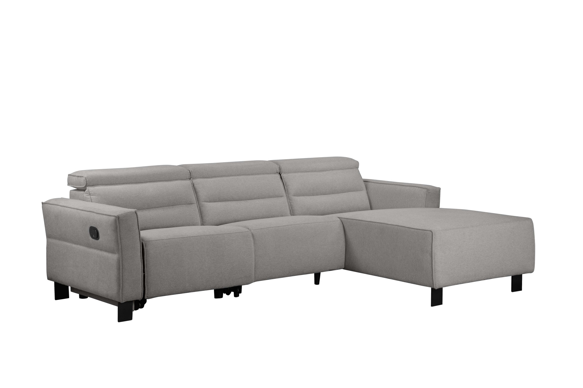 GOODproduct Canapé d'angle »CARPARI Webstoff,L-Form,224 cm, man./elektr. Relaxfunktion« USB A/C et réglage de la tête