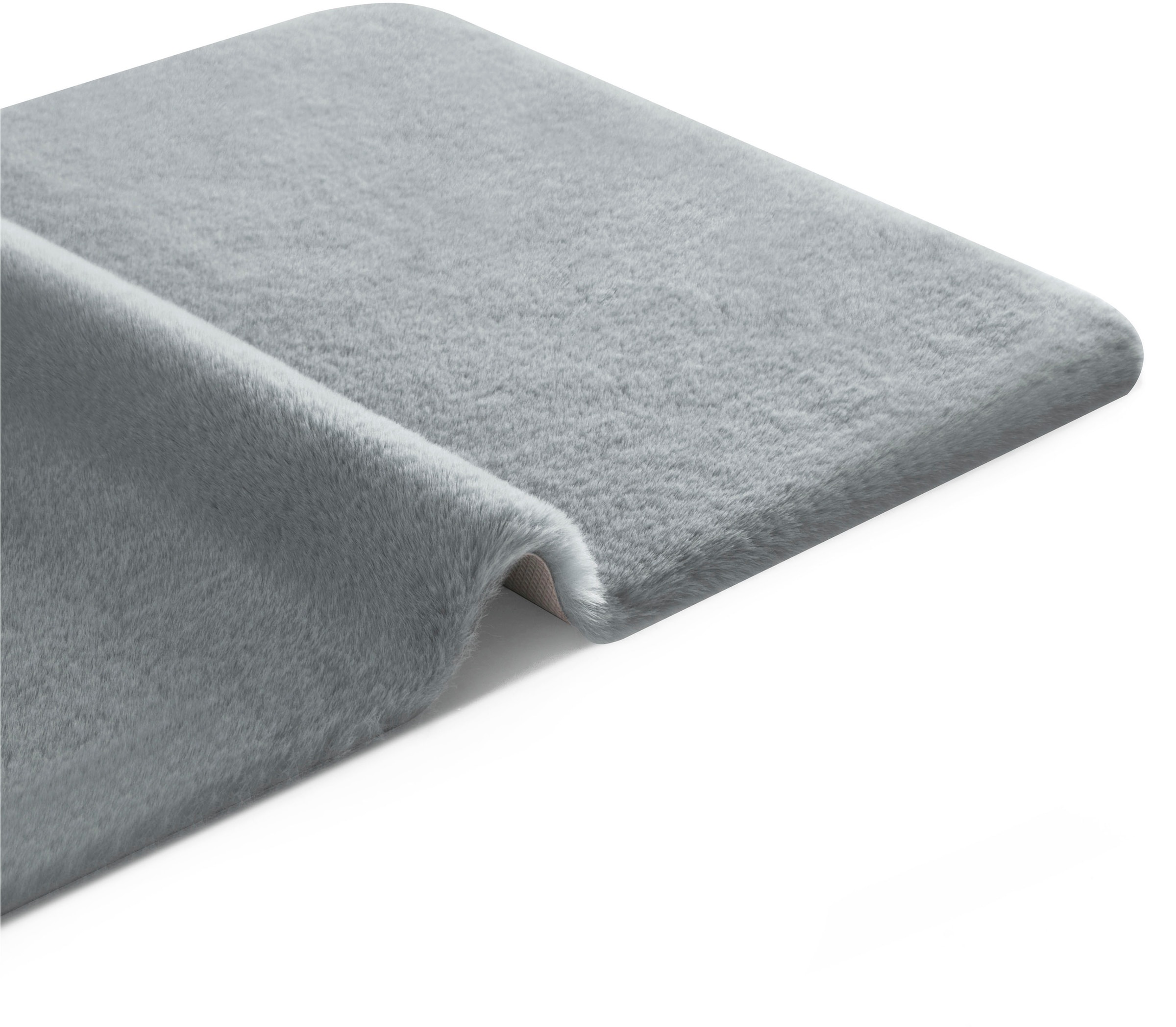 my home Badematte »Valeria, Kaninchenfell-Haptik« Höhe 20 mm rutschhemmend beschichtet fussbodenheizungsgeeignet | strapazierfähig Kunstfell, weicher Badteppich