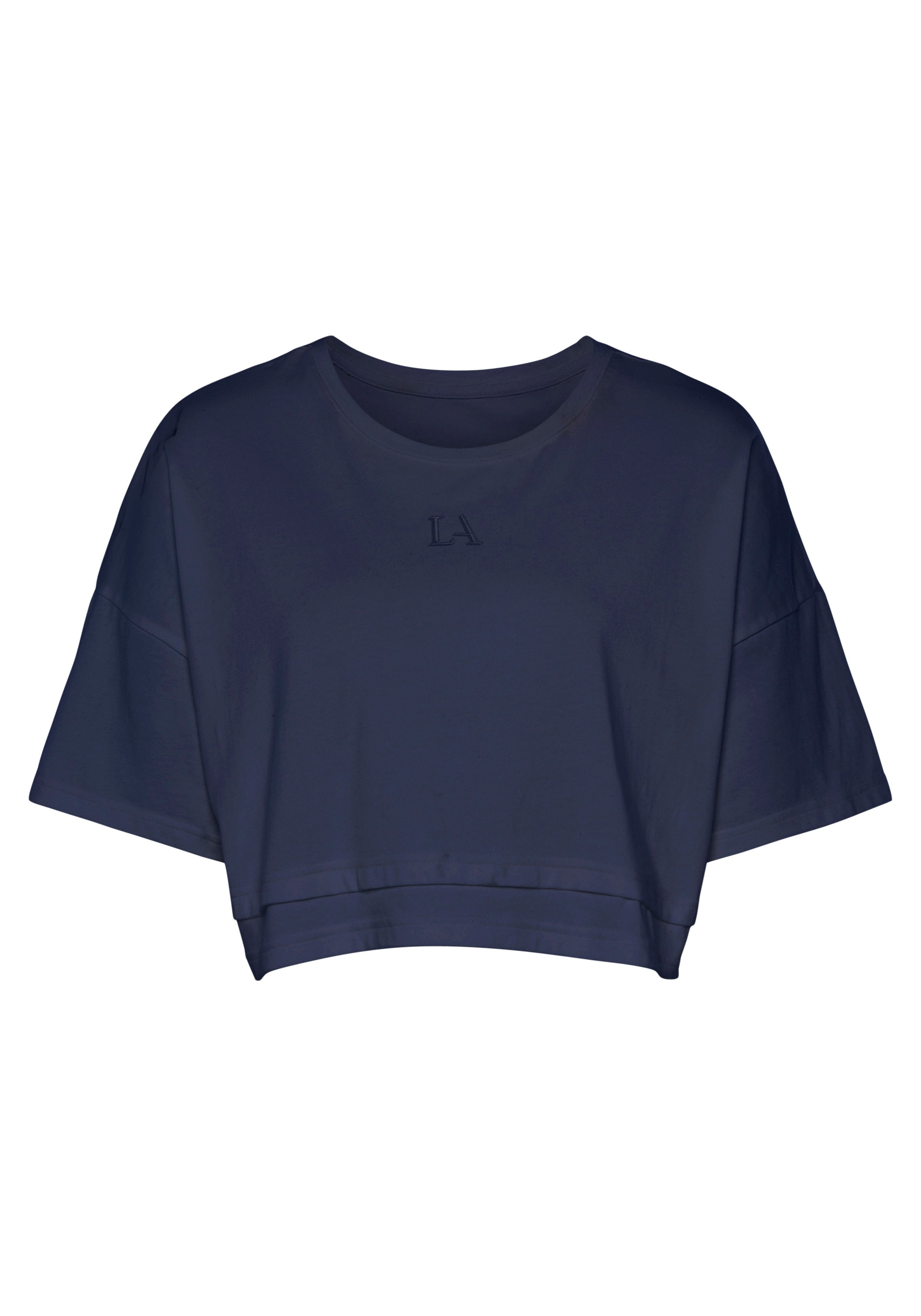 LASCANA Kurzarmshirt mit kastigem Schnitt und Lagen-Look